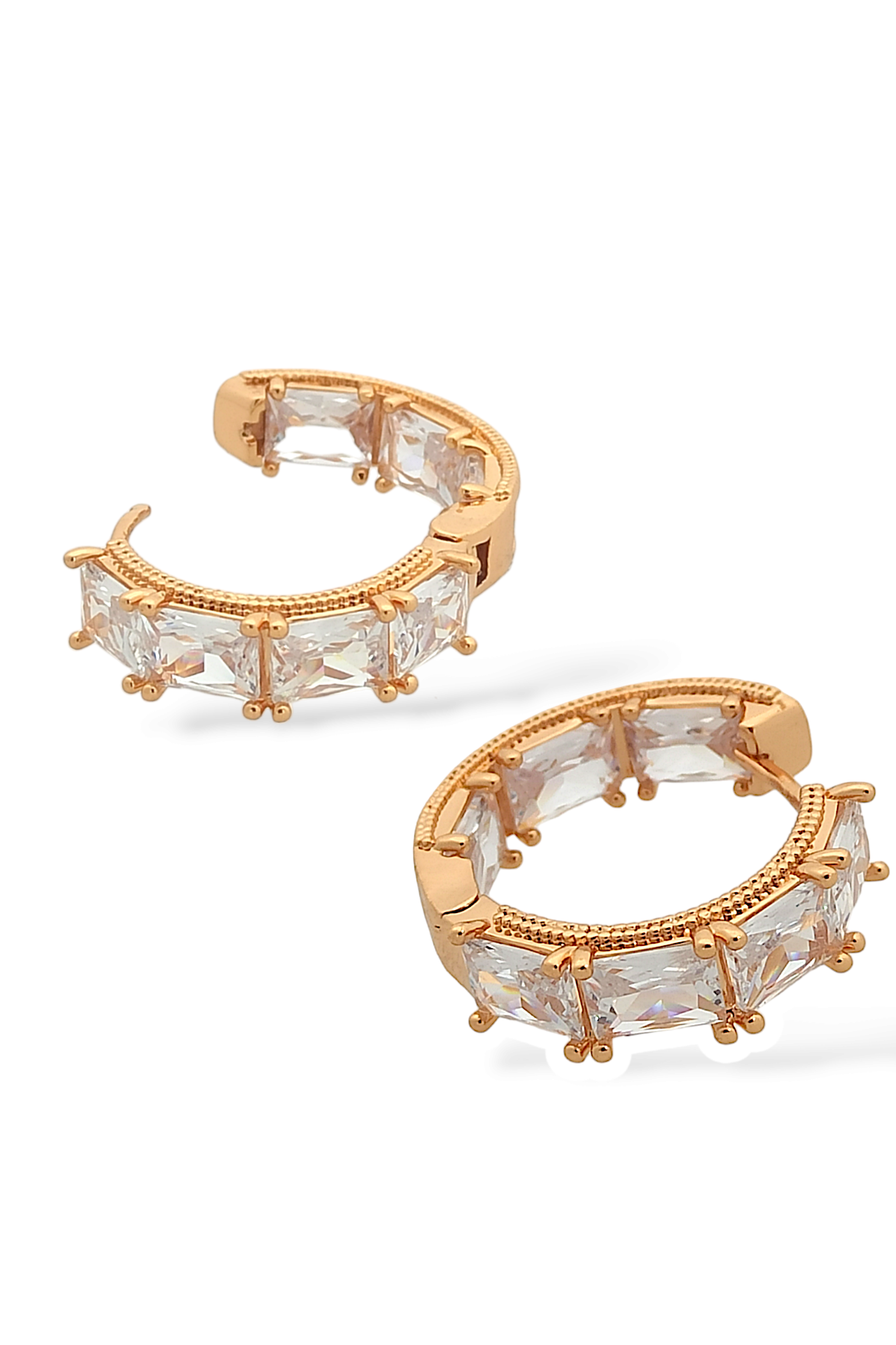 Premium Baget Taş Halka Küpe