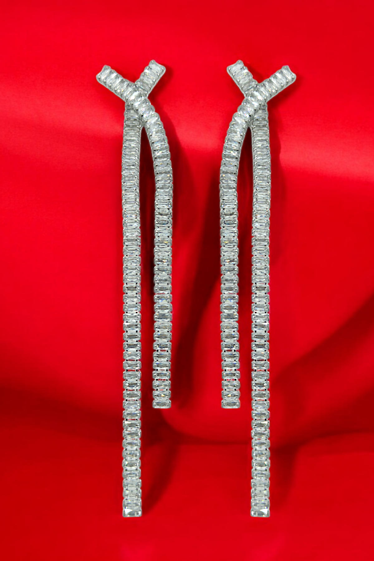 Premium İki Sıra Çapraz Baget Su Yolu Küpe