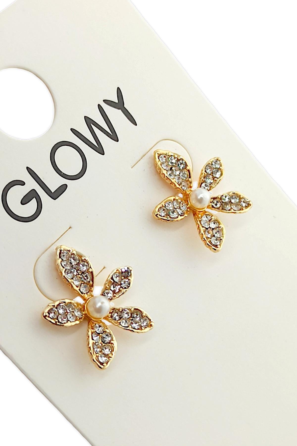 Premium İnci Detay Çiçek Küpe