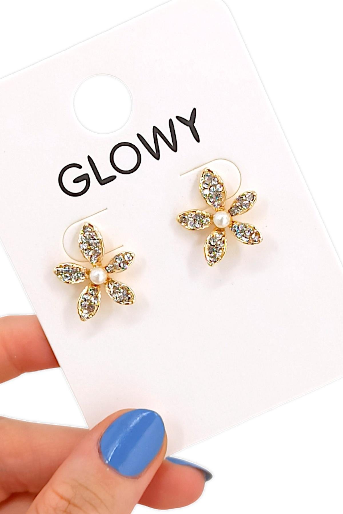 Premium İnci Detay Çiçek Küpe