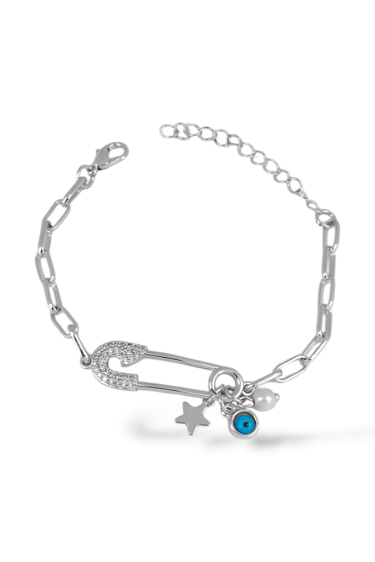 Premium İnci Detay Taşlı Çatal İğne Bileklik