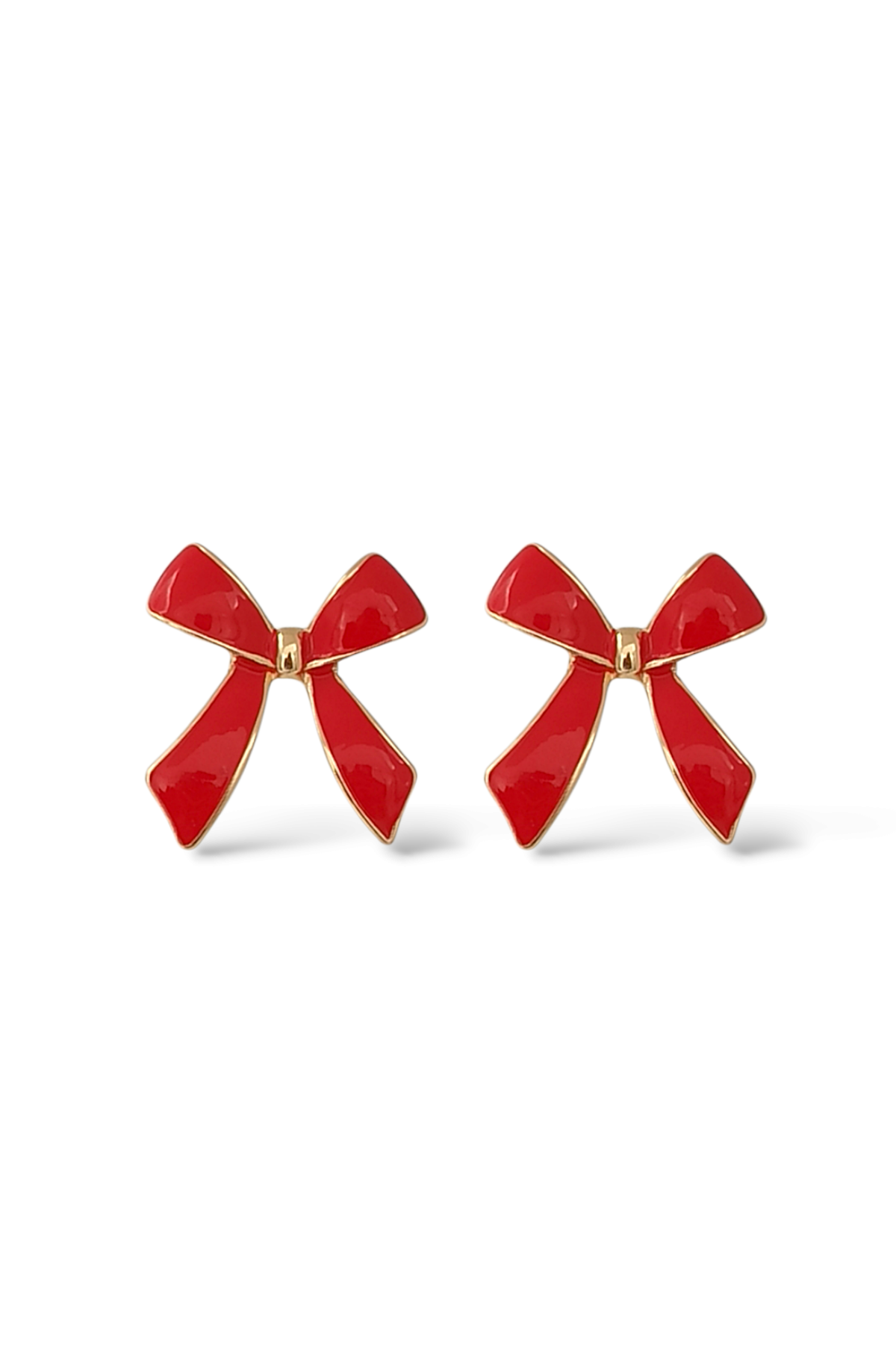 Premium Kırmızı Fiyonk Küpe