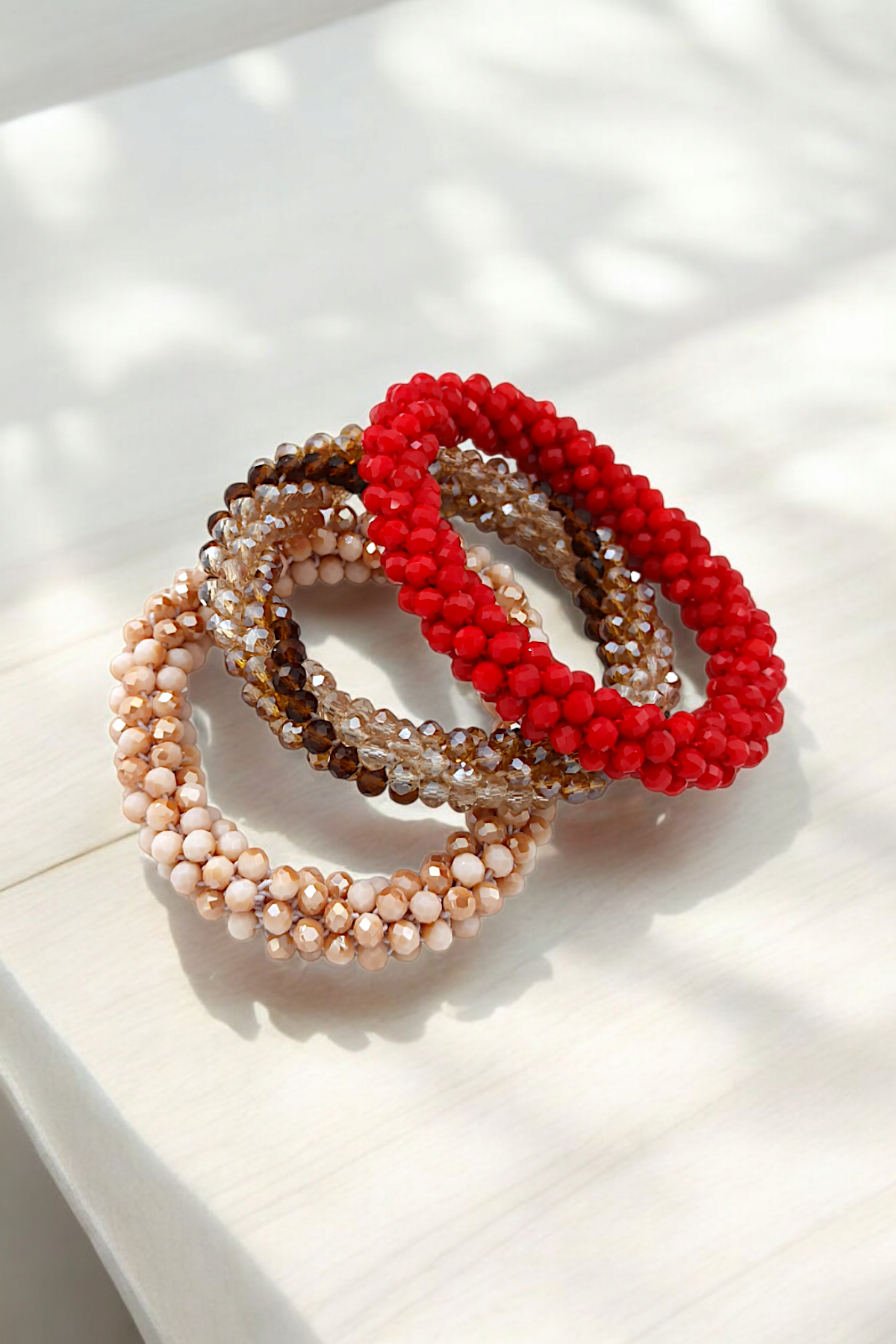 Premium Kristal Taşlı Boncuk Bileklik Lastikli Kristal Boncuk Bileklik