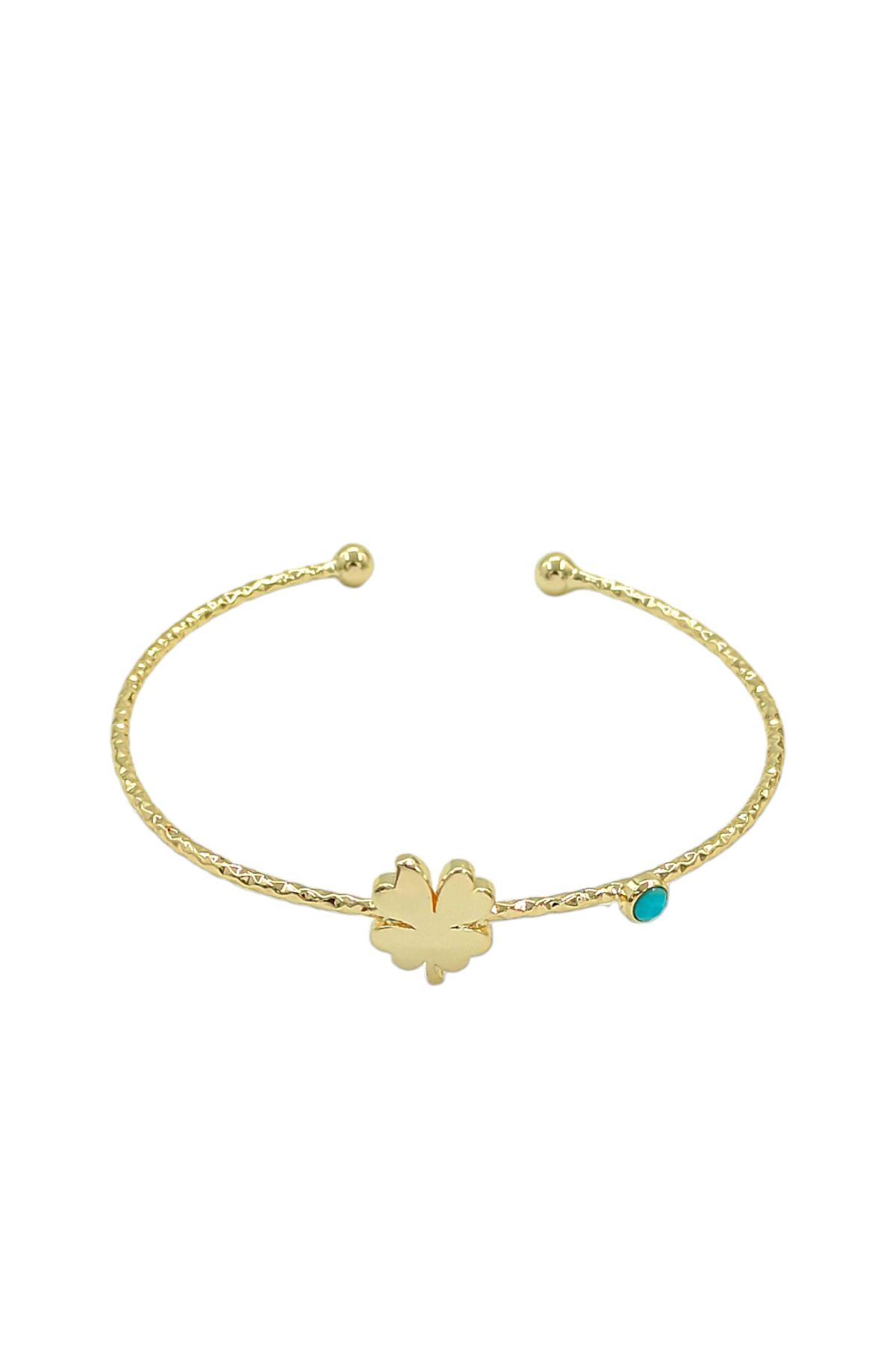 Premium Mavi Taş Yonca Bileklik