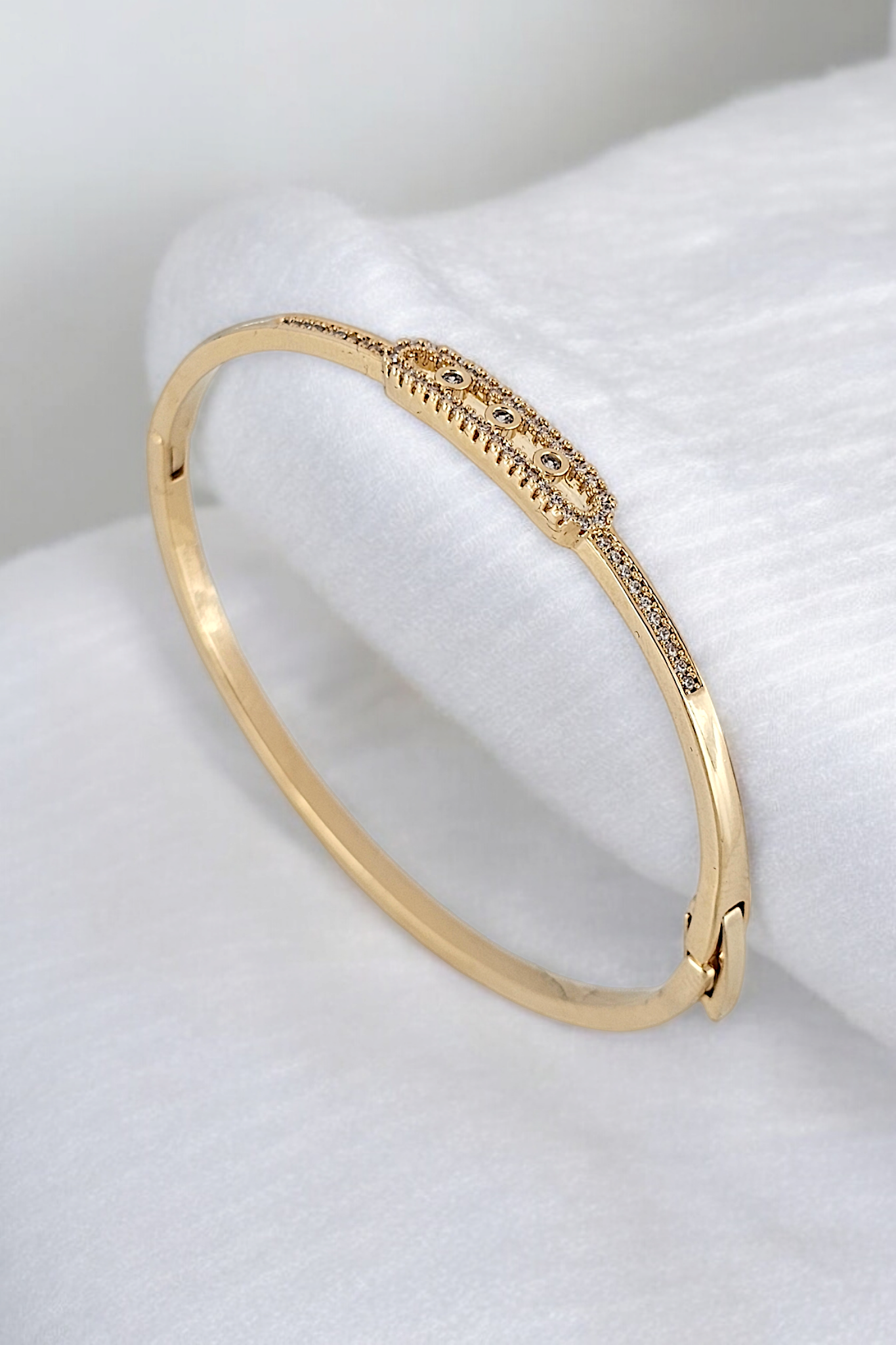 Premium Messika Kelepçe Bileklik Üç Taş Kelepçe Bileklik