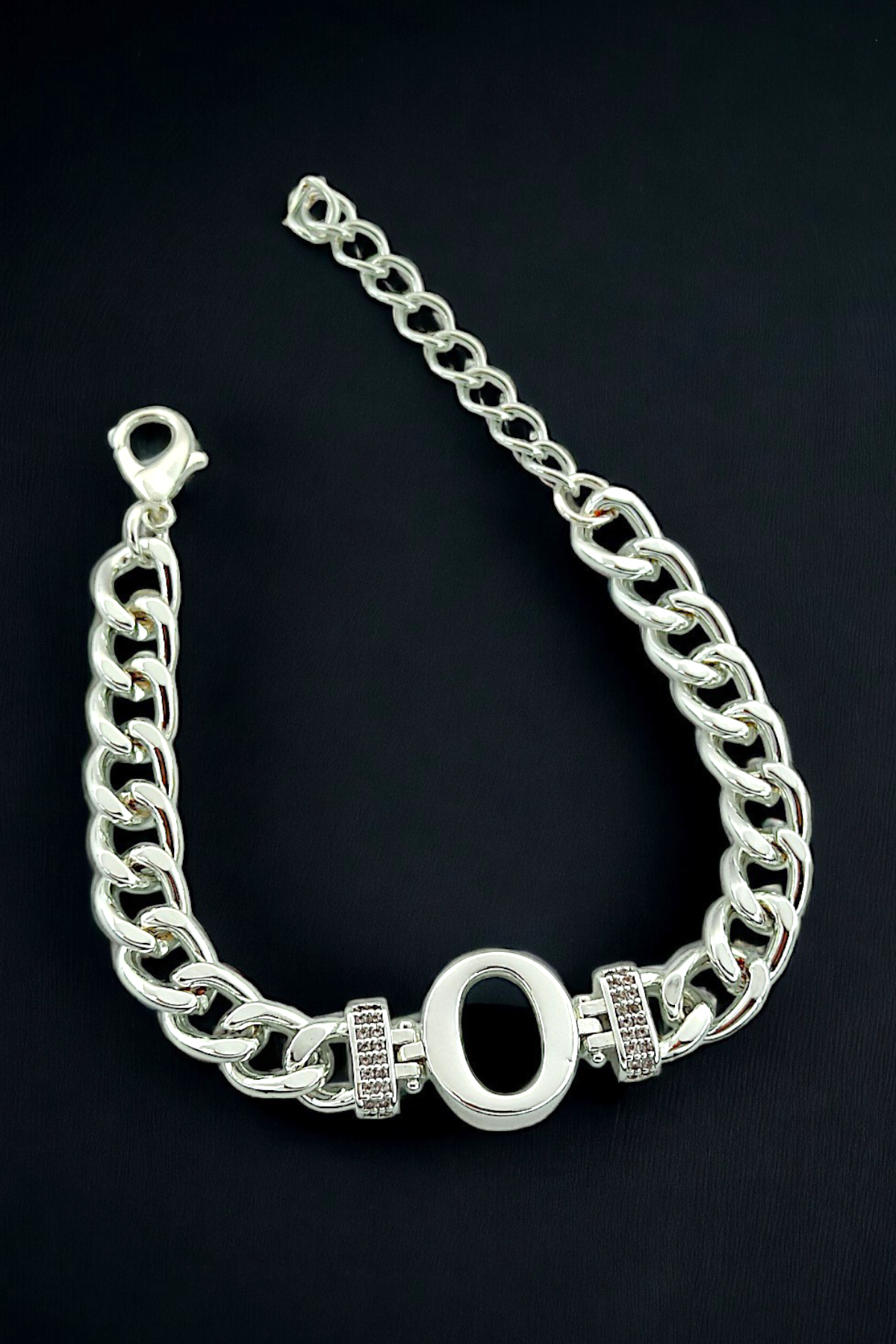 Premium O Harf Bileklik Zirkon Taş