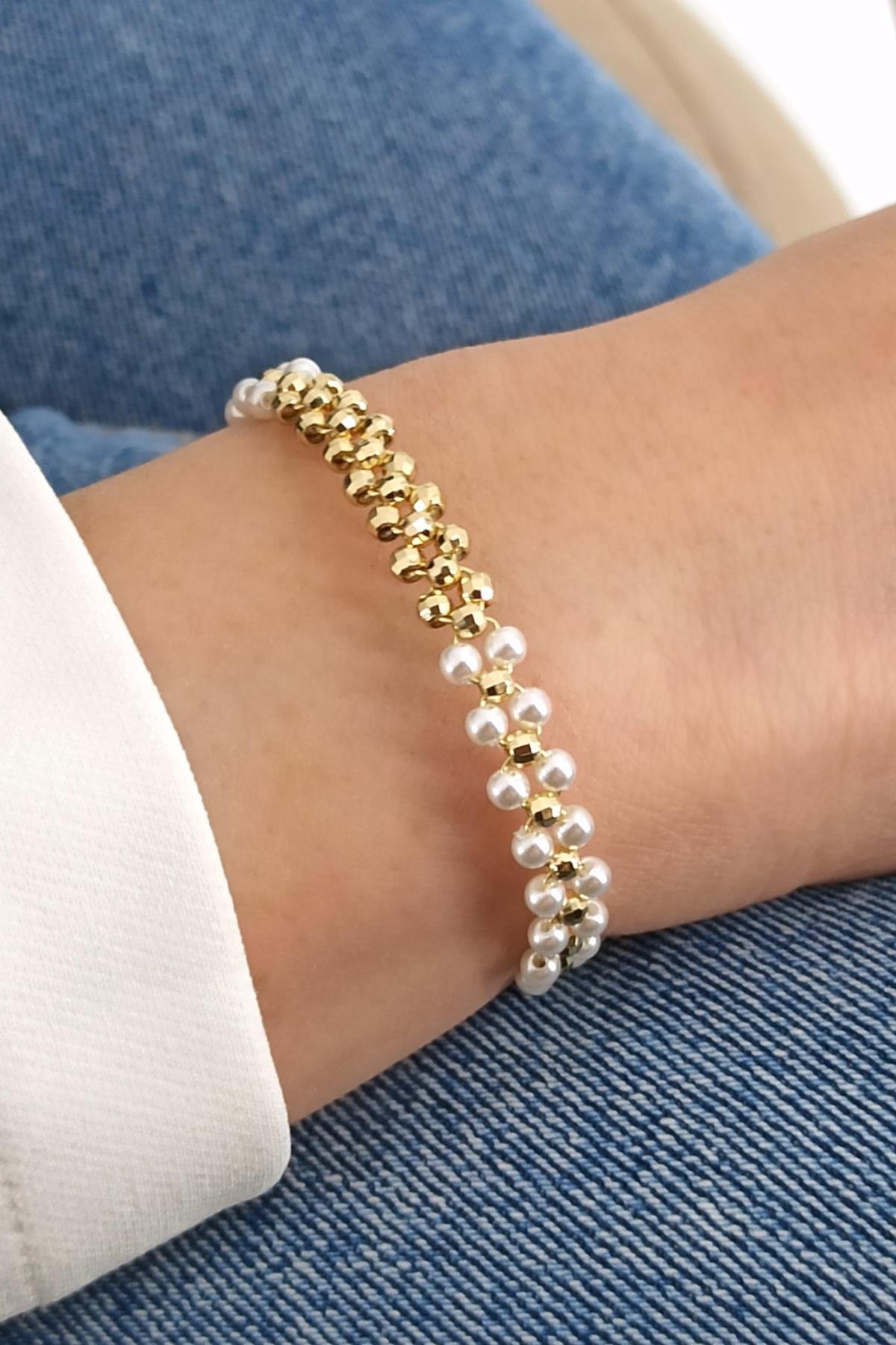 Premium Özel Seri Xuping Renk Atmaz İnci Dorika Bileklik