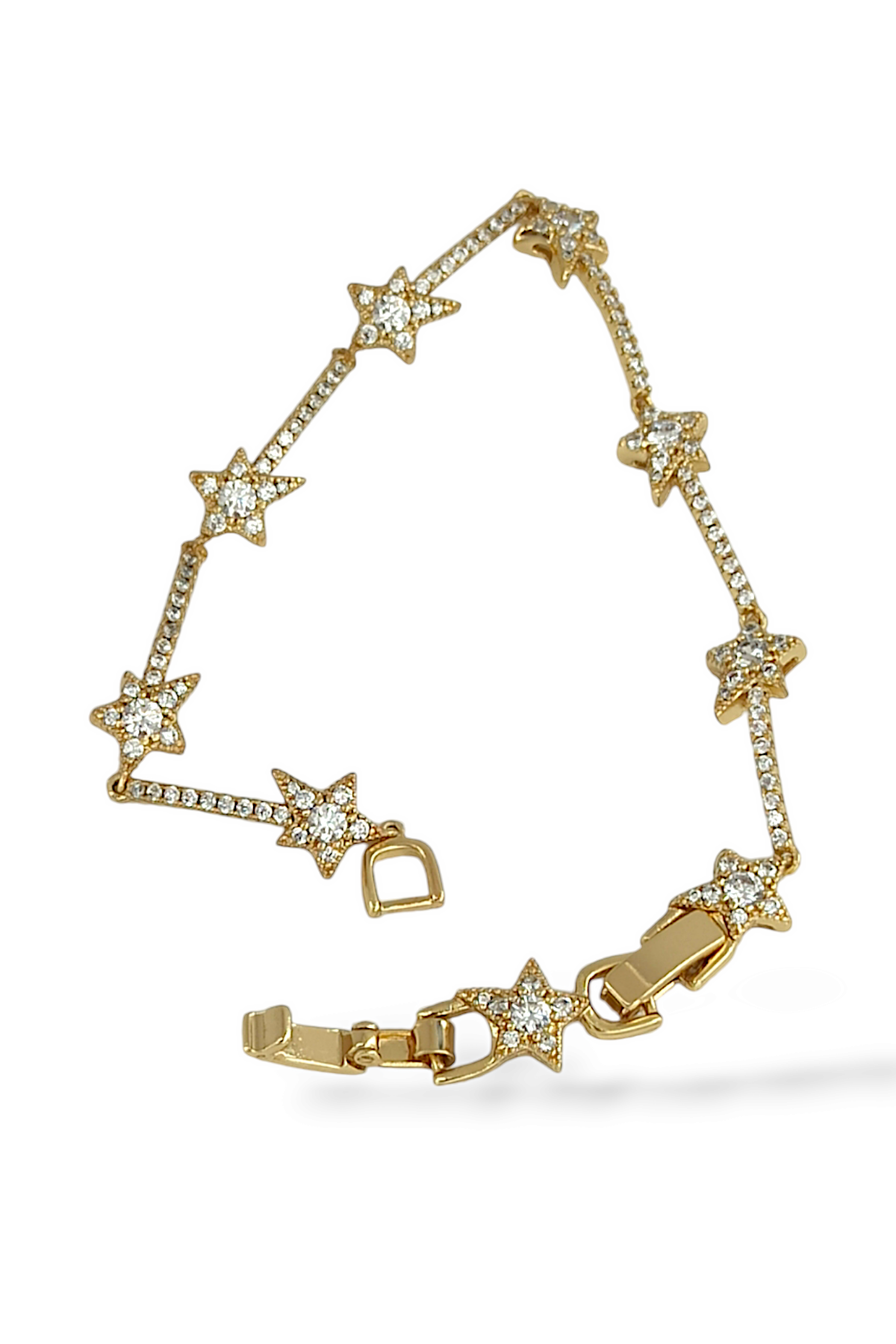 Premium Özel Seri Xuping Renk Atmaz Taşlı Sıralı Yıldız Bileklik