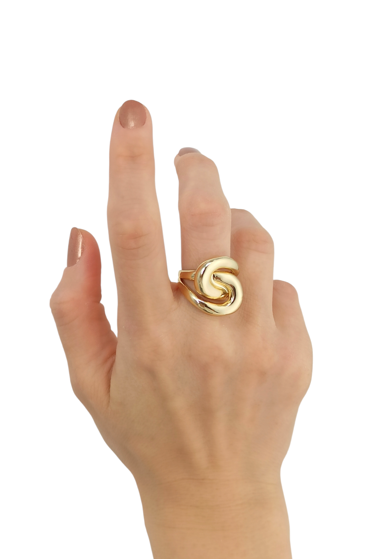 Premium Plaka Bombeli Düğüm Yüzük