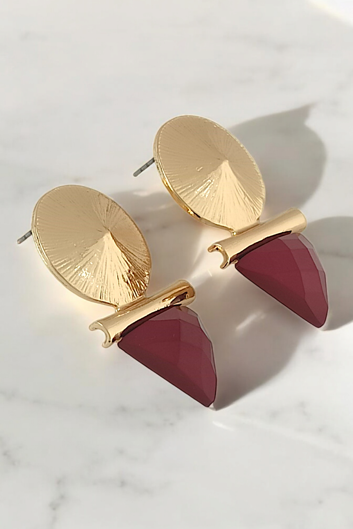 Premium Plaka Üçgen Tasarım Küpe