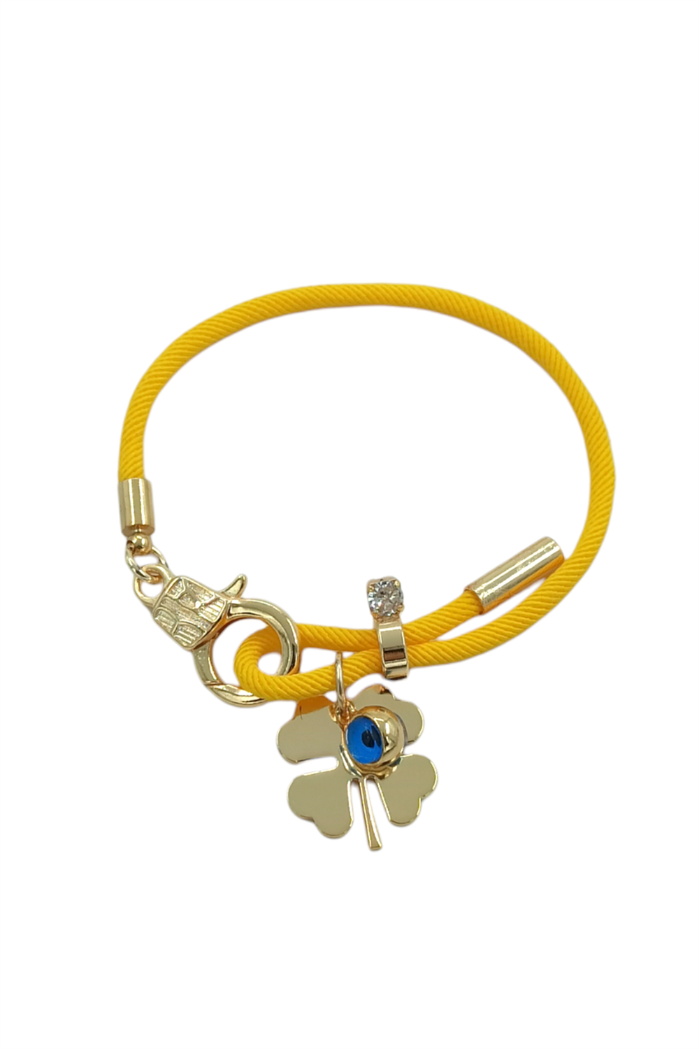 Premium Plaka Yonca İp Bileklik