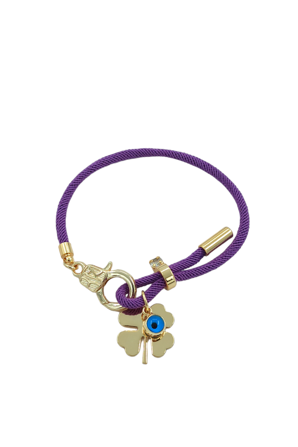 Premium Plaka Yonca İp Bileklik