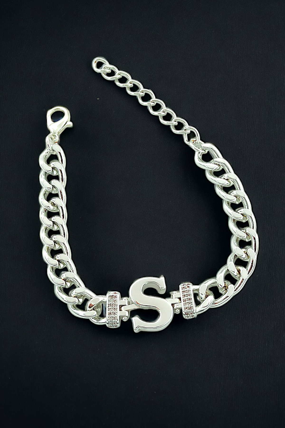 Premium S Harf Bileklik Zirkon Taş