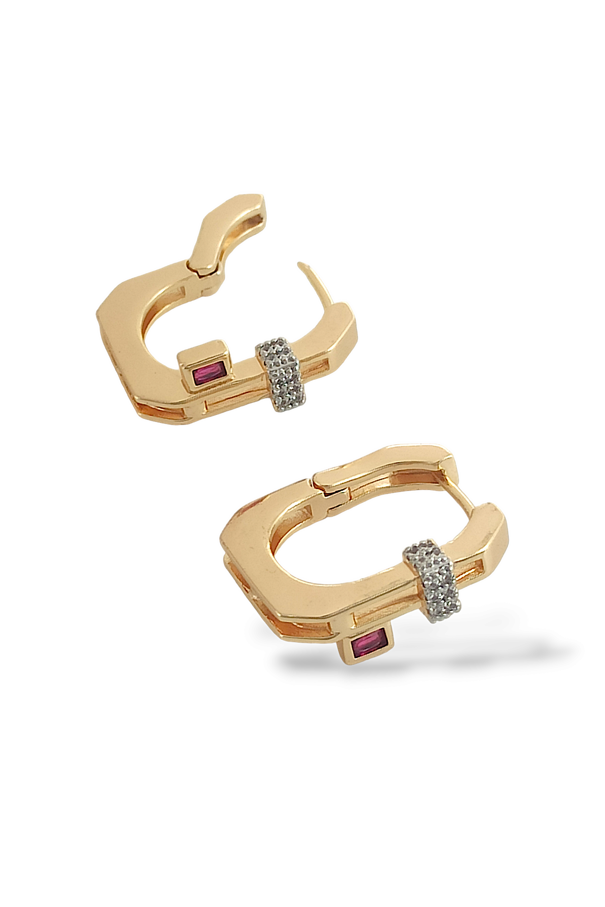 Premium Serenay Küpesi Kırmızı Taş Leyla Lüpe