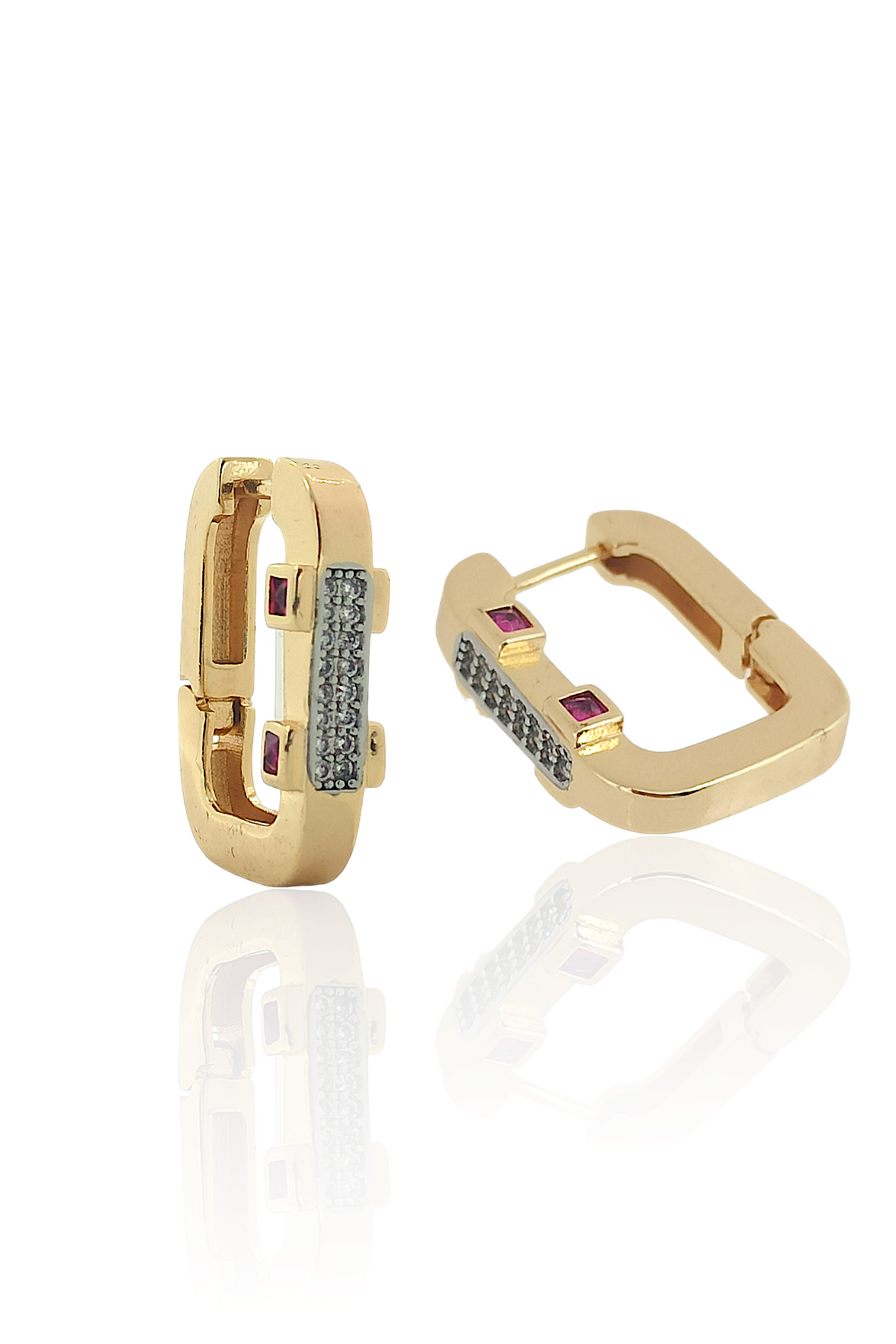 Premium Serenay Küpesi Kırmızı Taş Leyla Lüpe