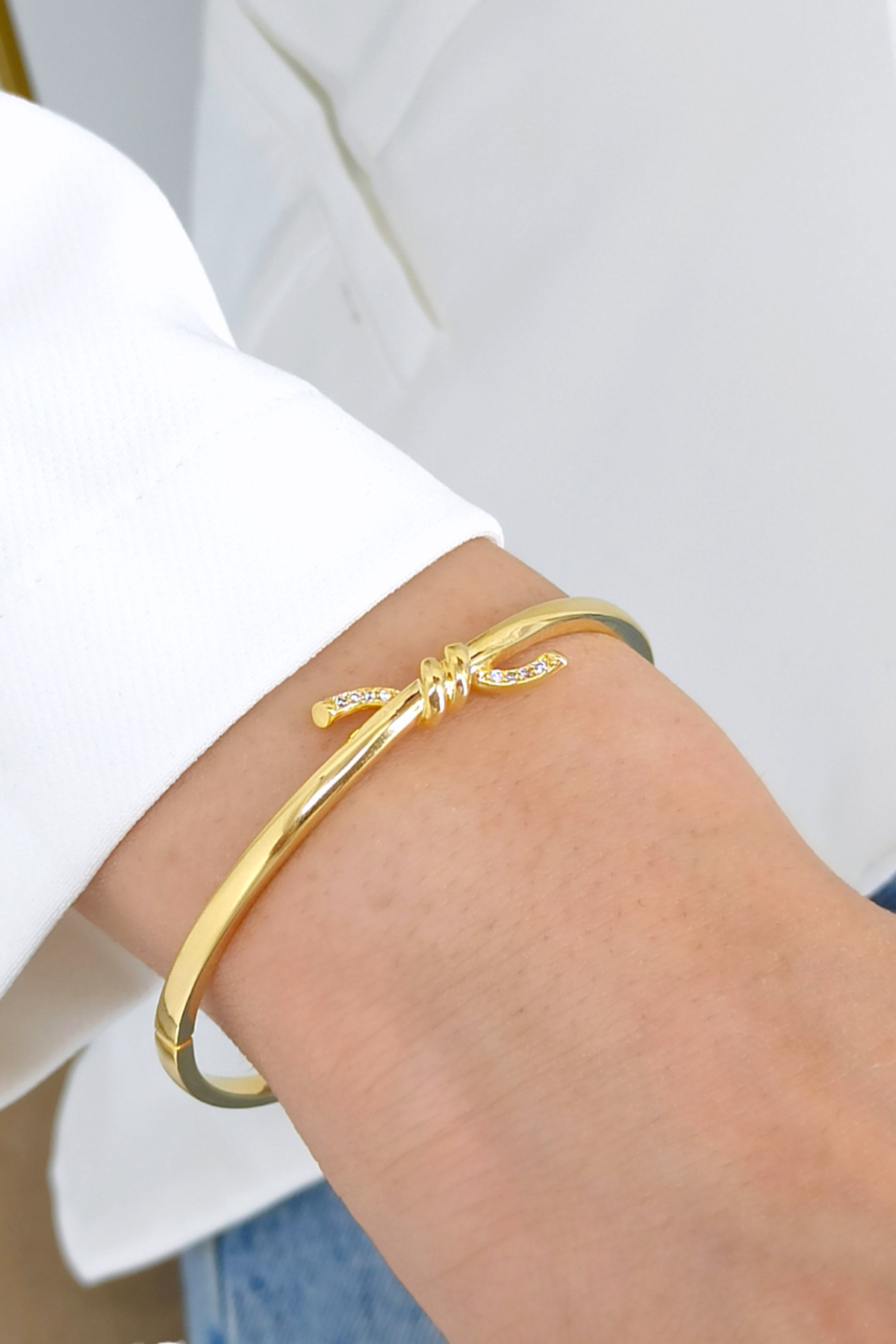 Premium Taşlı Düğüm Kelepçe Bileklik