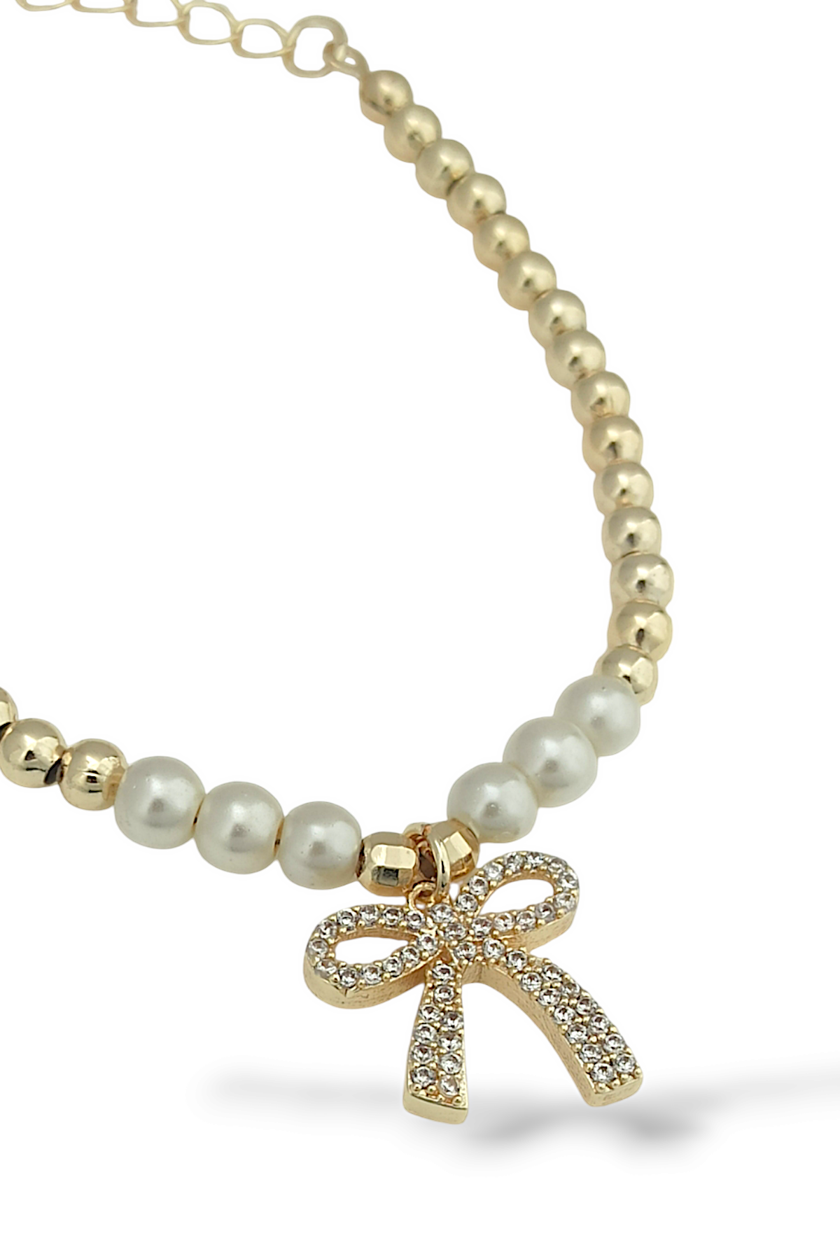 Premium Taşlı Fiyonk İnci Detay Bileklik