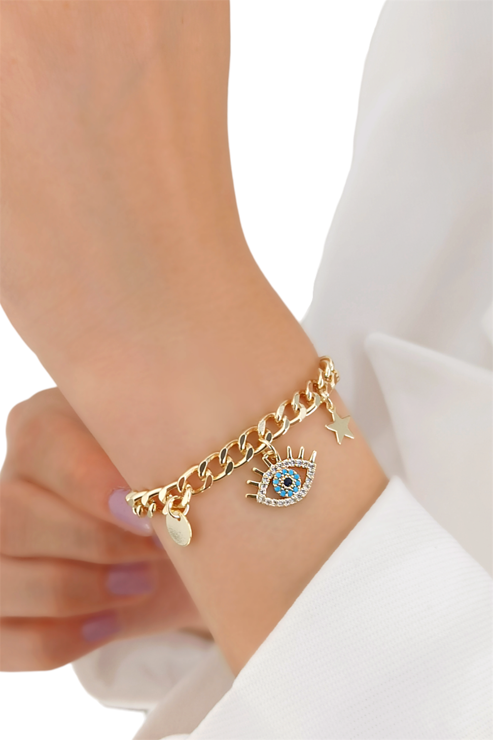Premium Taşlı Göz Figür Bileklik