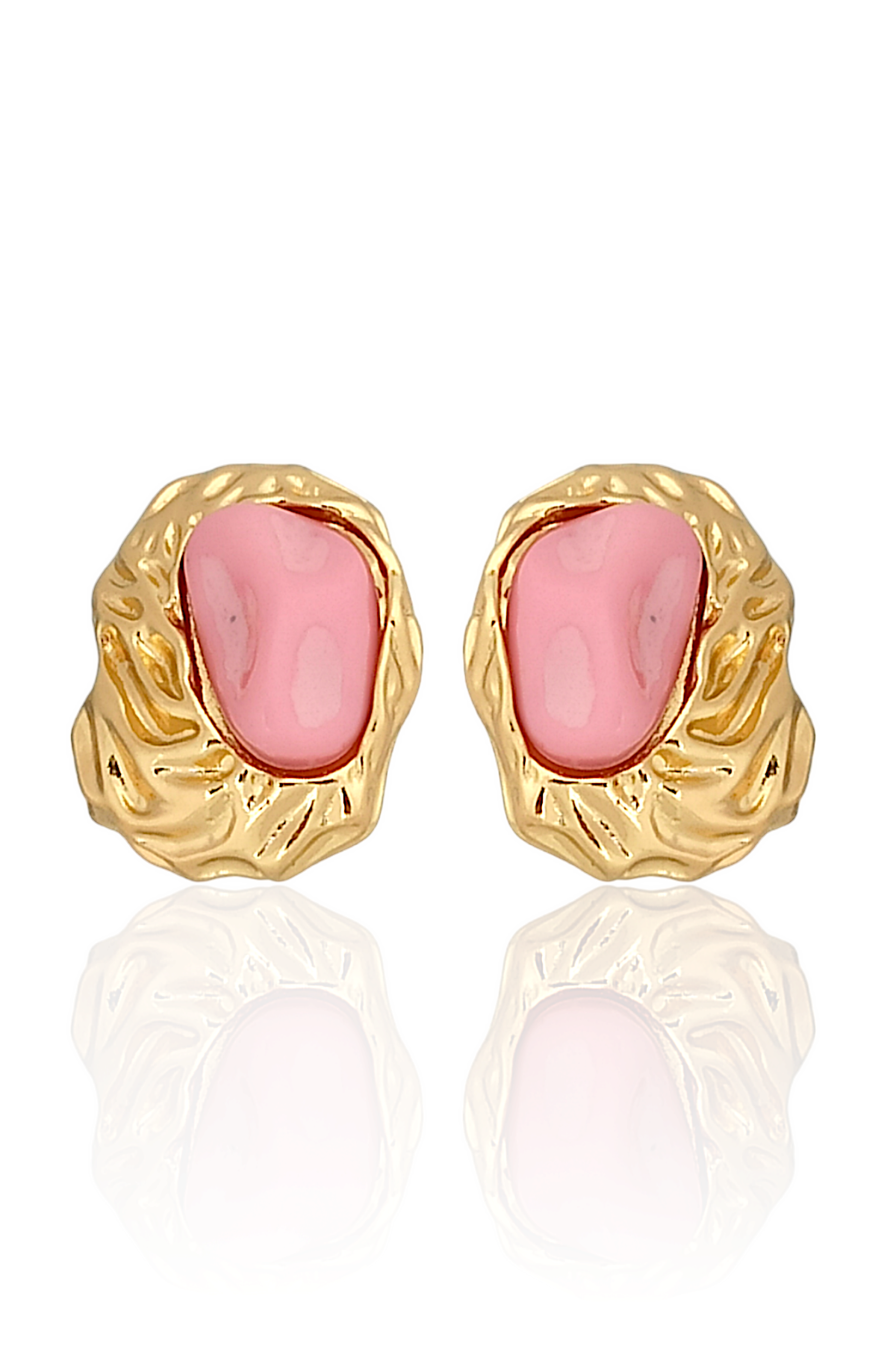 Premium Taşlı Kabartma Plaka Küpe