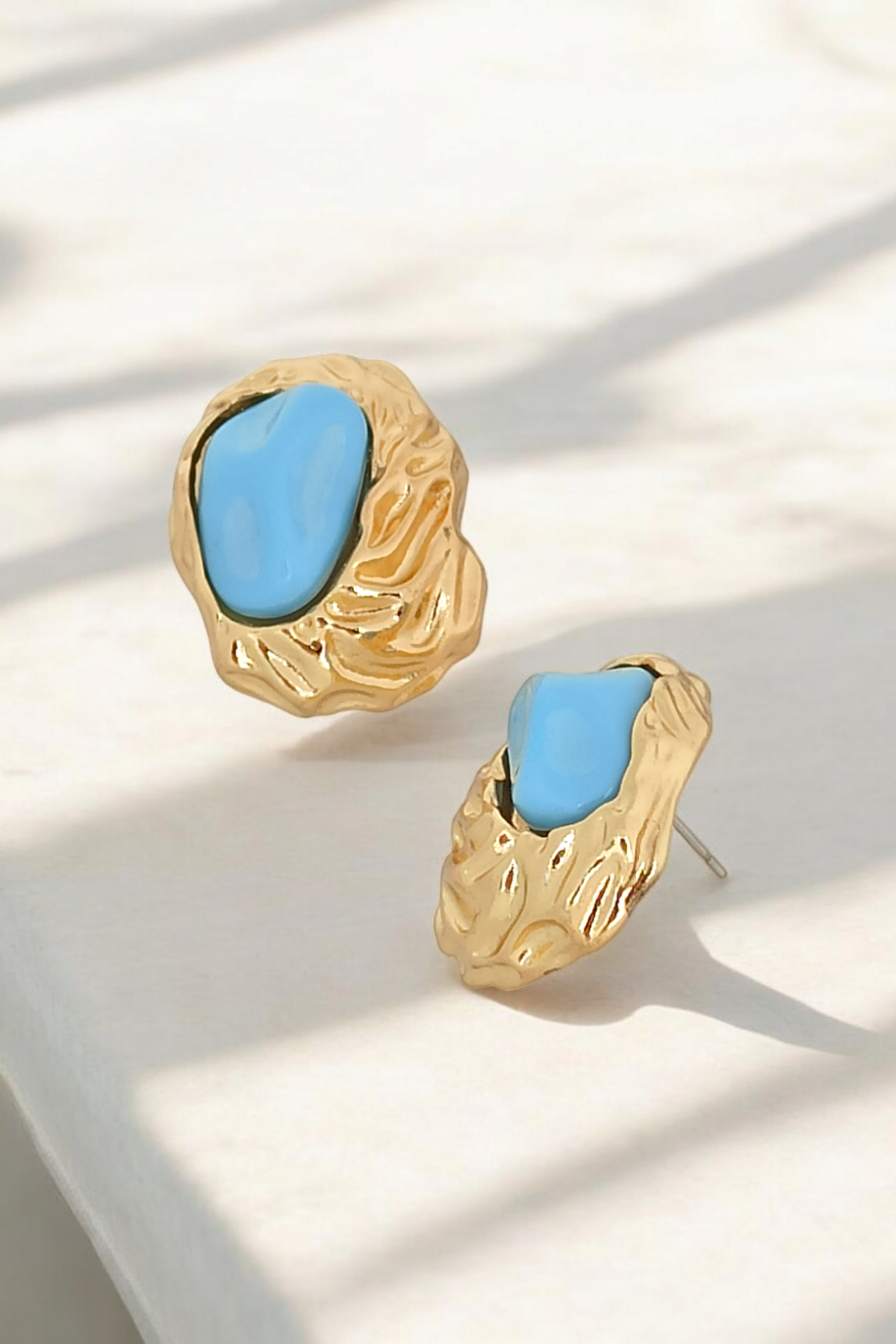 Premium Taşlı Kabartma Plaka Küpe