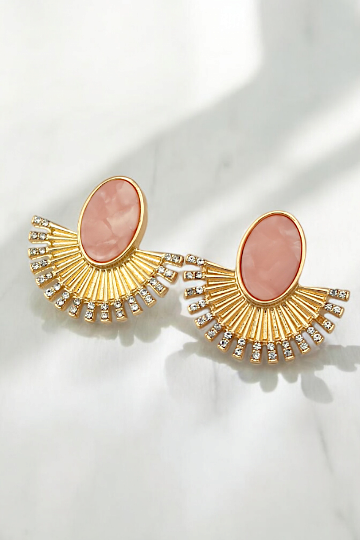 Premium Taşlı Mineli Tasarım Küpe