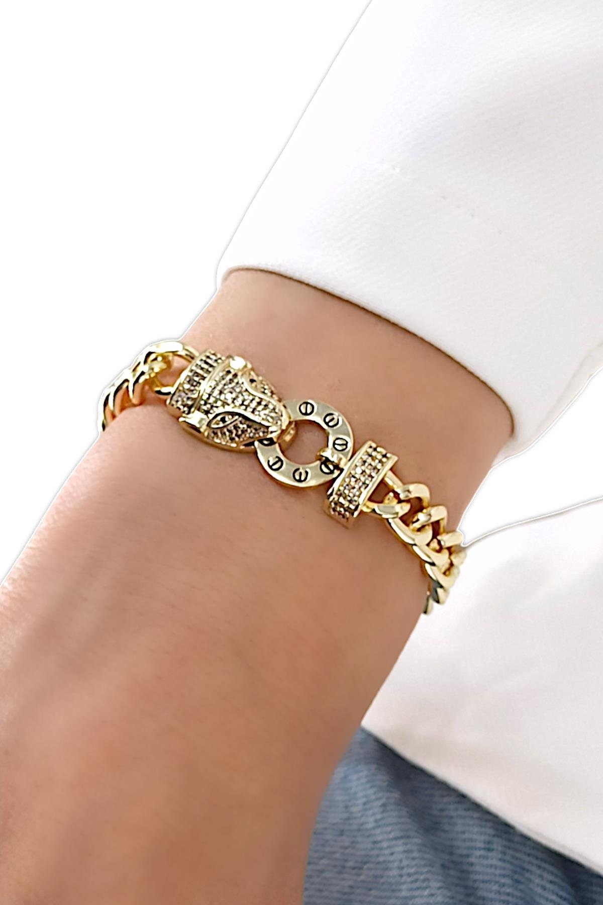 Premium Asansörlü Taşlı Sonsuz Döngü Bileklik