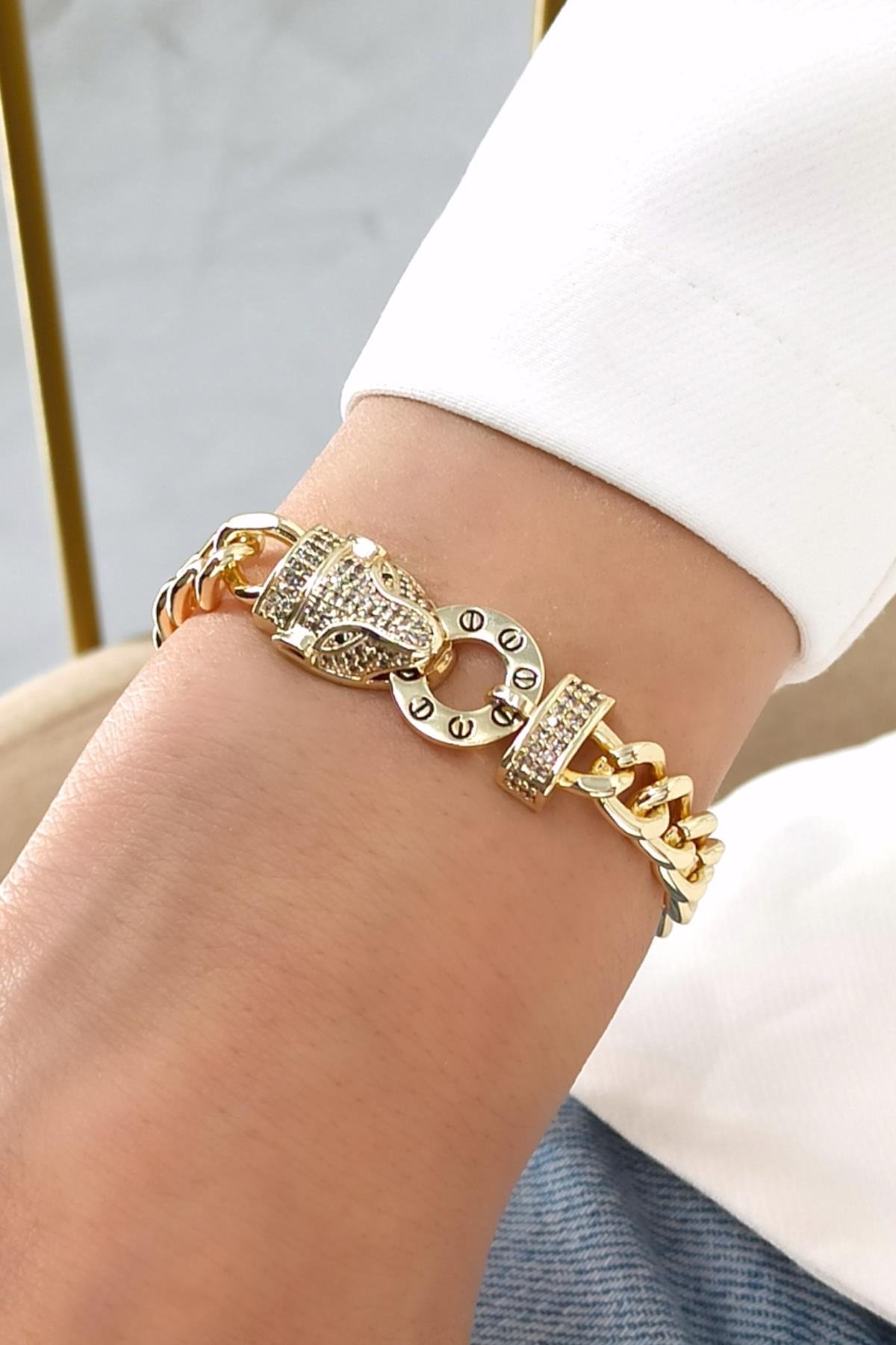 Premium Asansörlü Taşlı Sonsuz Döngü Bileklik