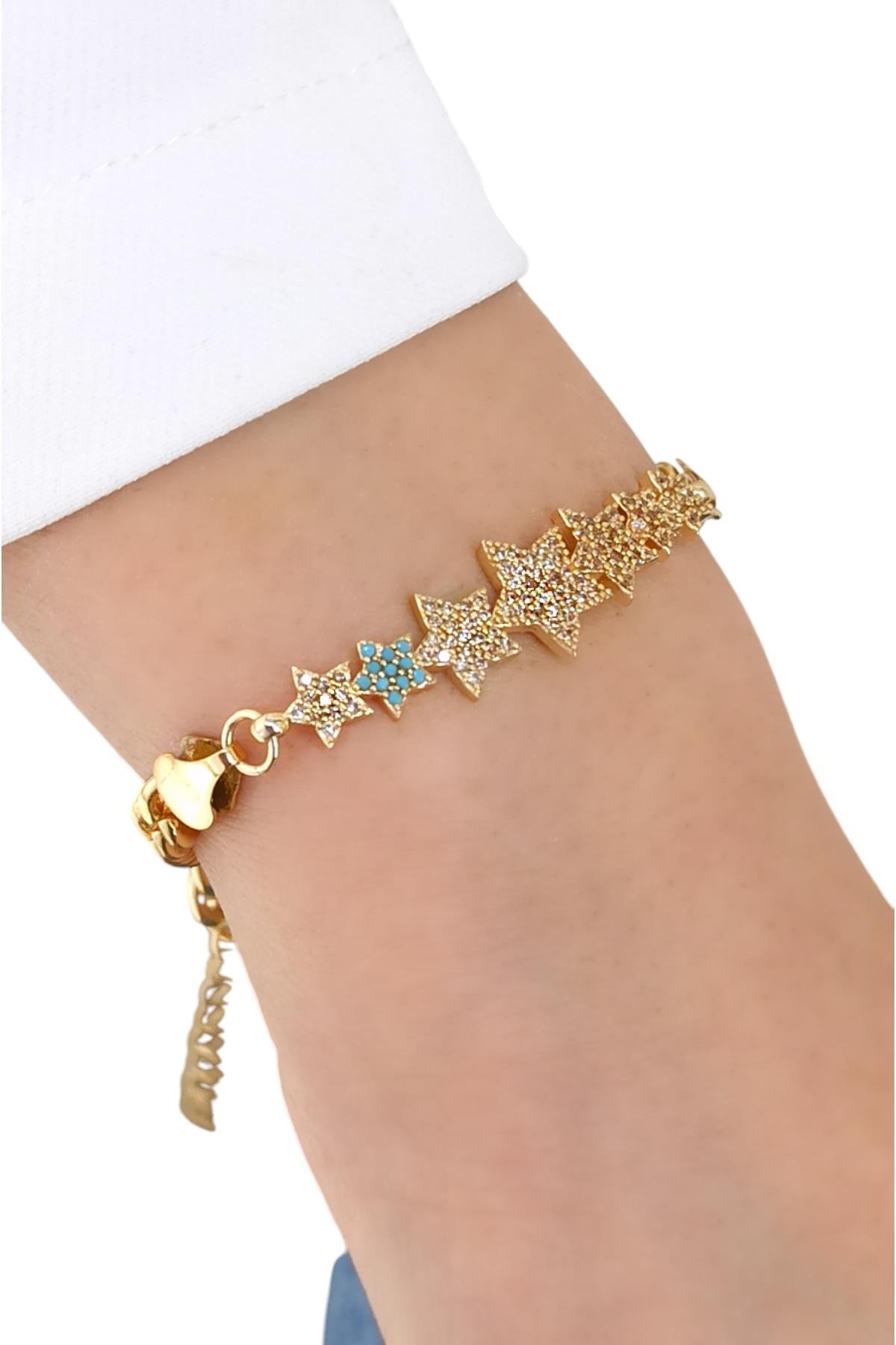 Premium Taşlı Yıldız Bileklik