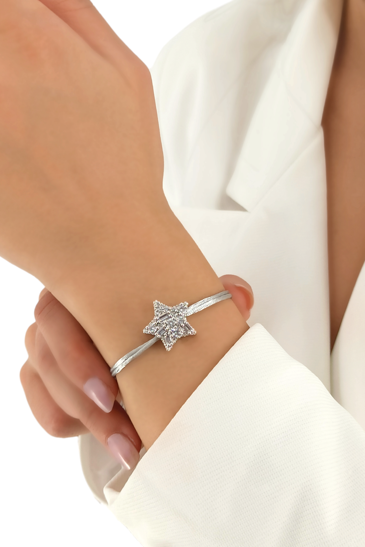 Premium Taşlı Yıldız İp Bileklik