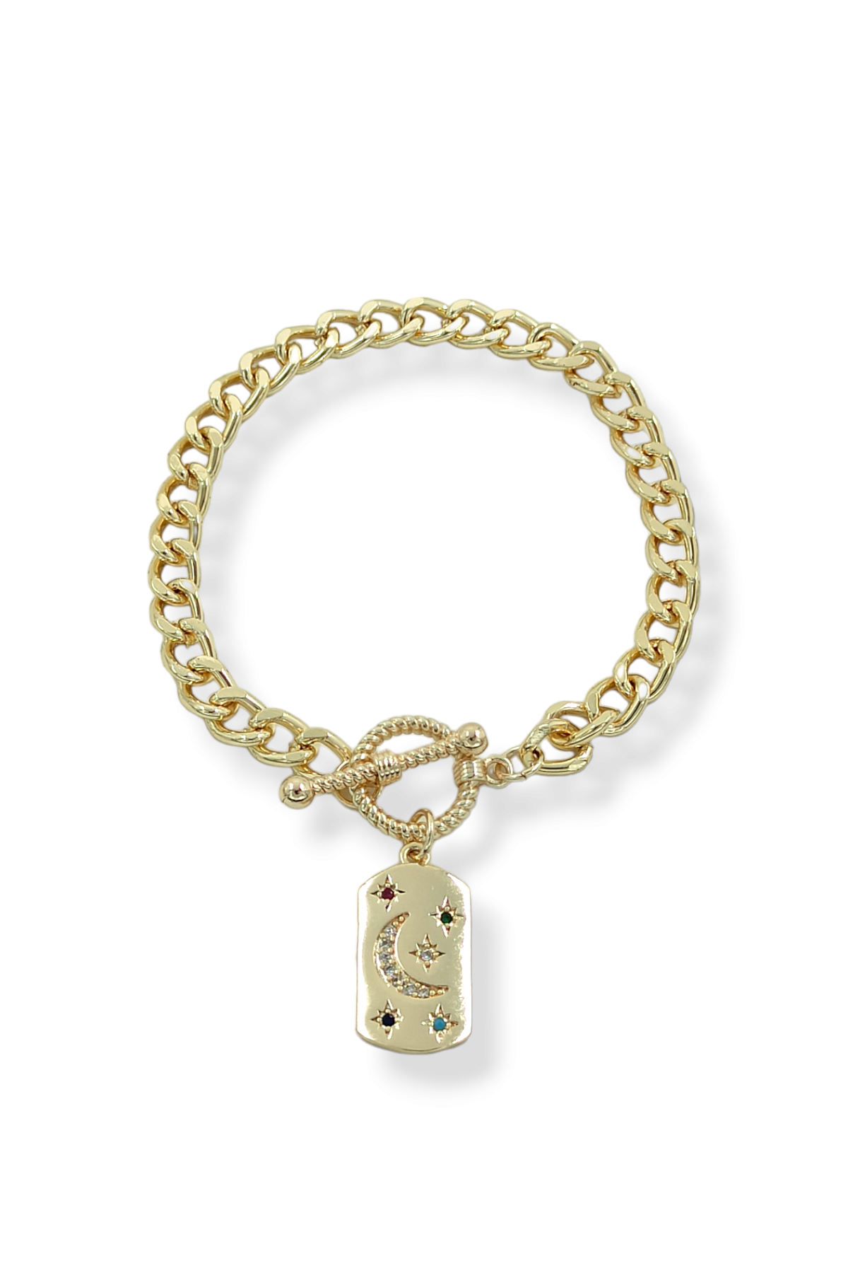 Premium Taşlı Yıldız Model Önden Kilit Bileklik