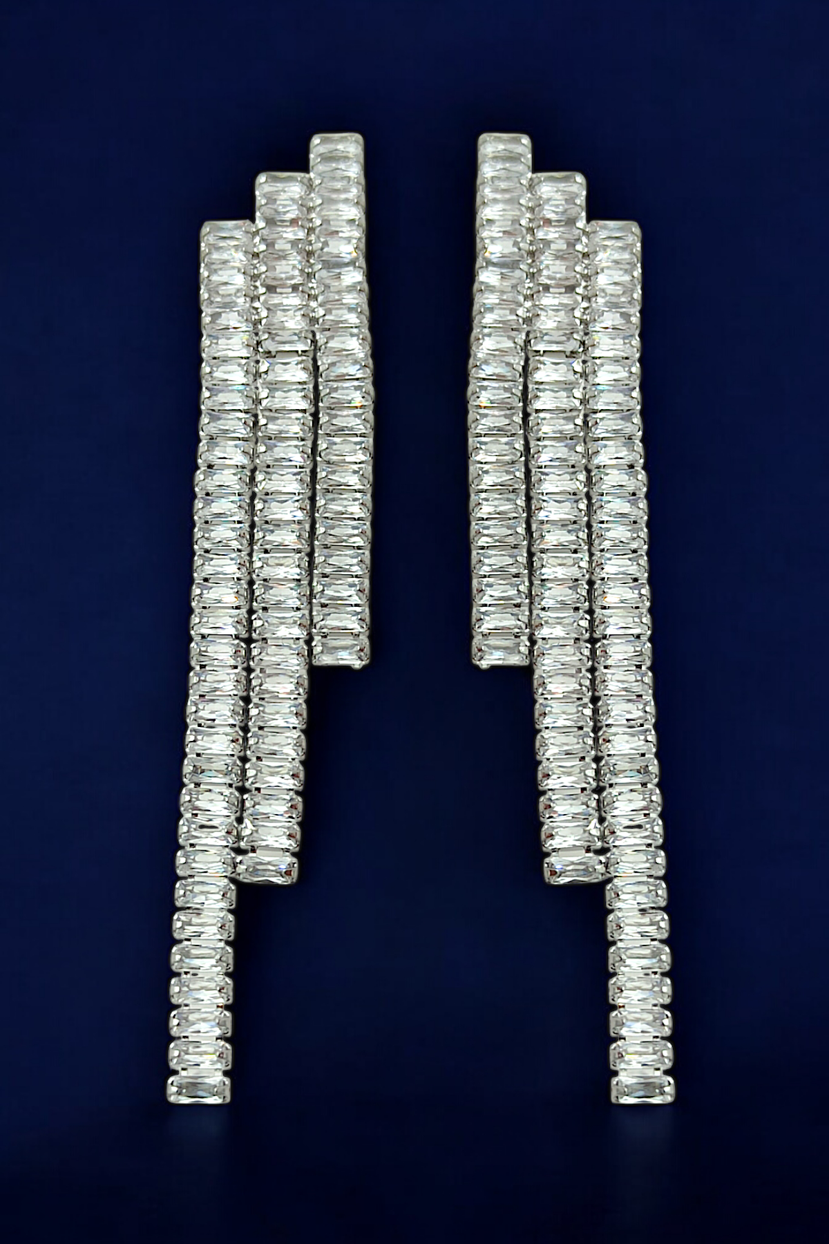 Premium Üç Sıra Baget Su Yolu Küpe