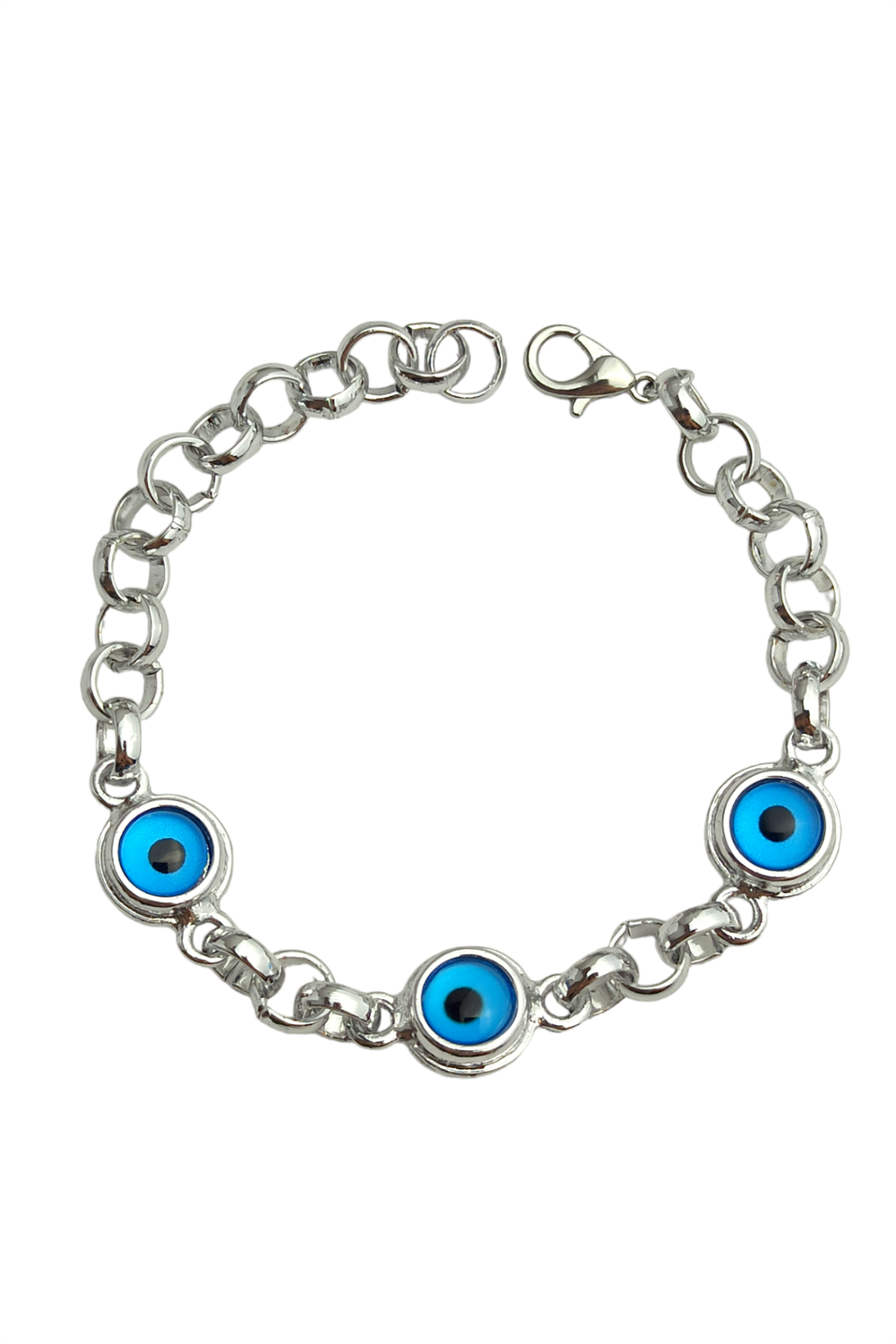 Premium Üç Sıra Kalın Nazar Boncuklu Bileklik