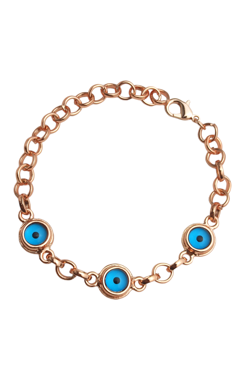 Premium Üç Sıra Kalın Nazar Boncuklu Bileklik