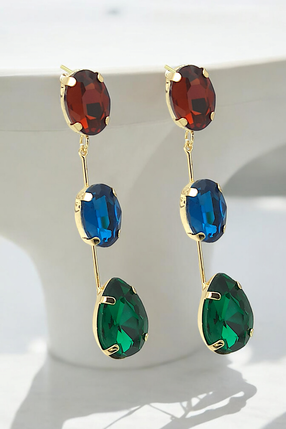 Premium Üç Sıra Zirkon Taş Küpe