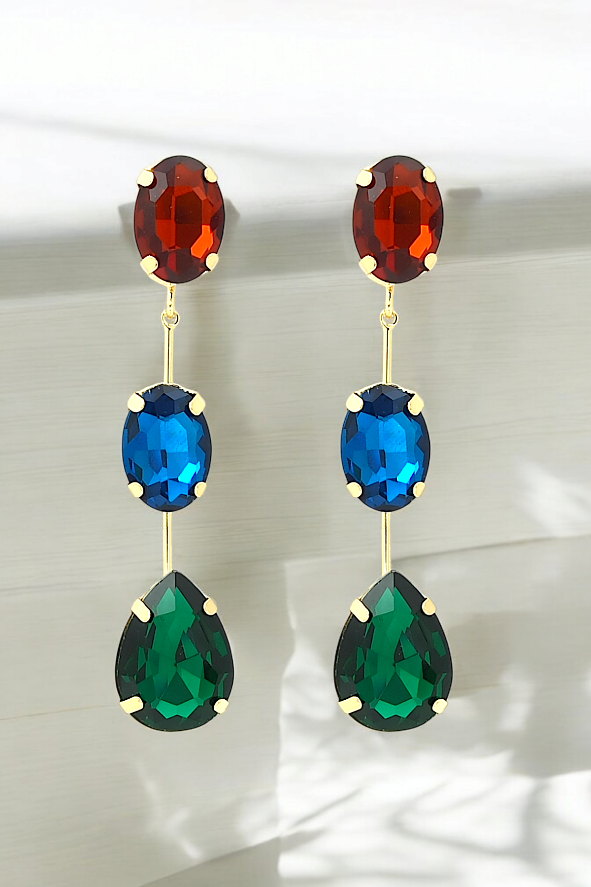 Premium Üç Sıra Zirkon Taş Küpe