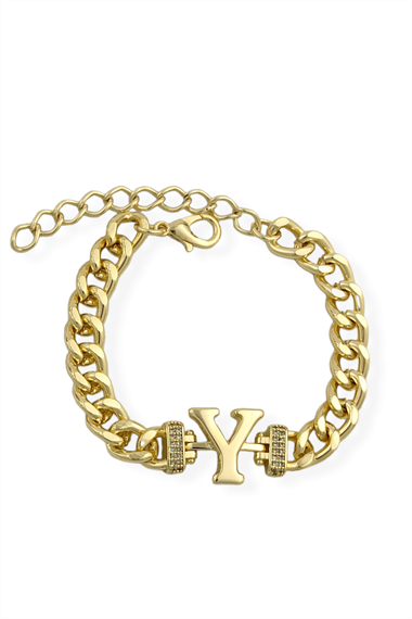 Premium Y Harf Bileklik Zirkon Taş