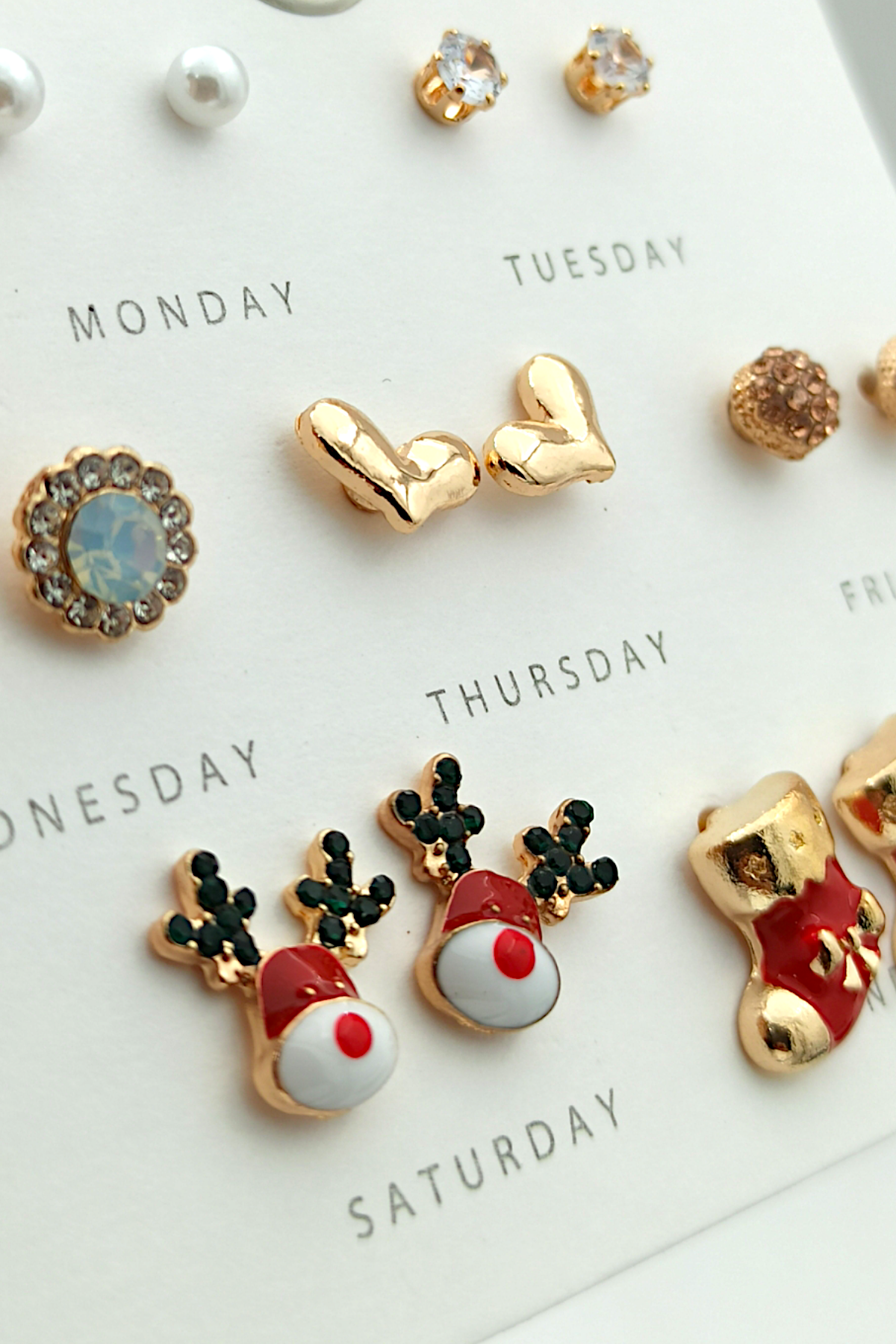 Premium Yılbaşı Küpe Set Yılbaşı Temalı Haftalık Küpe Seti