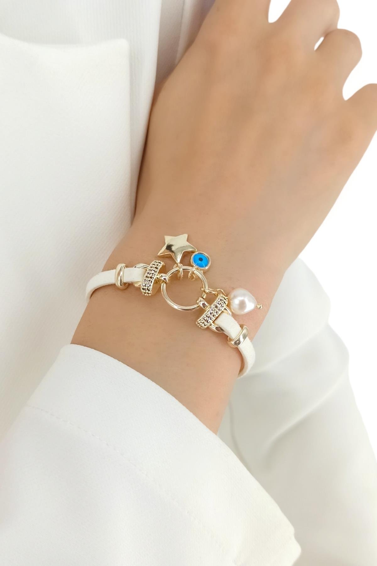 Premium Yıldız Deri Bileklik