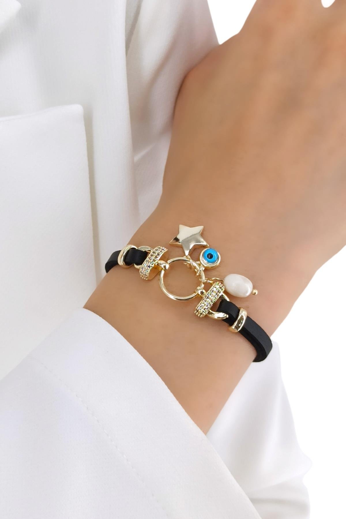 Premium Yıldız Deri Bileklik