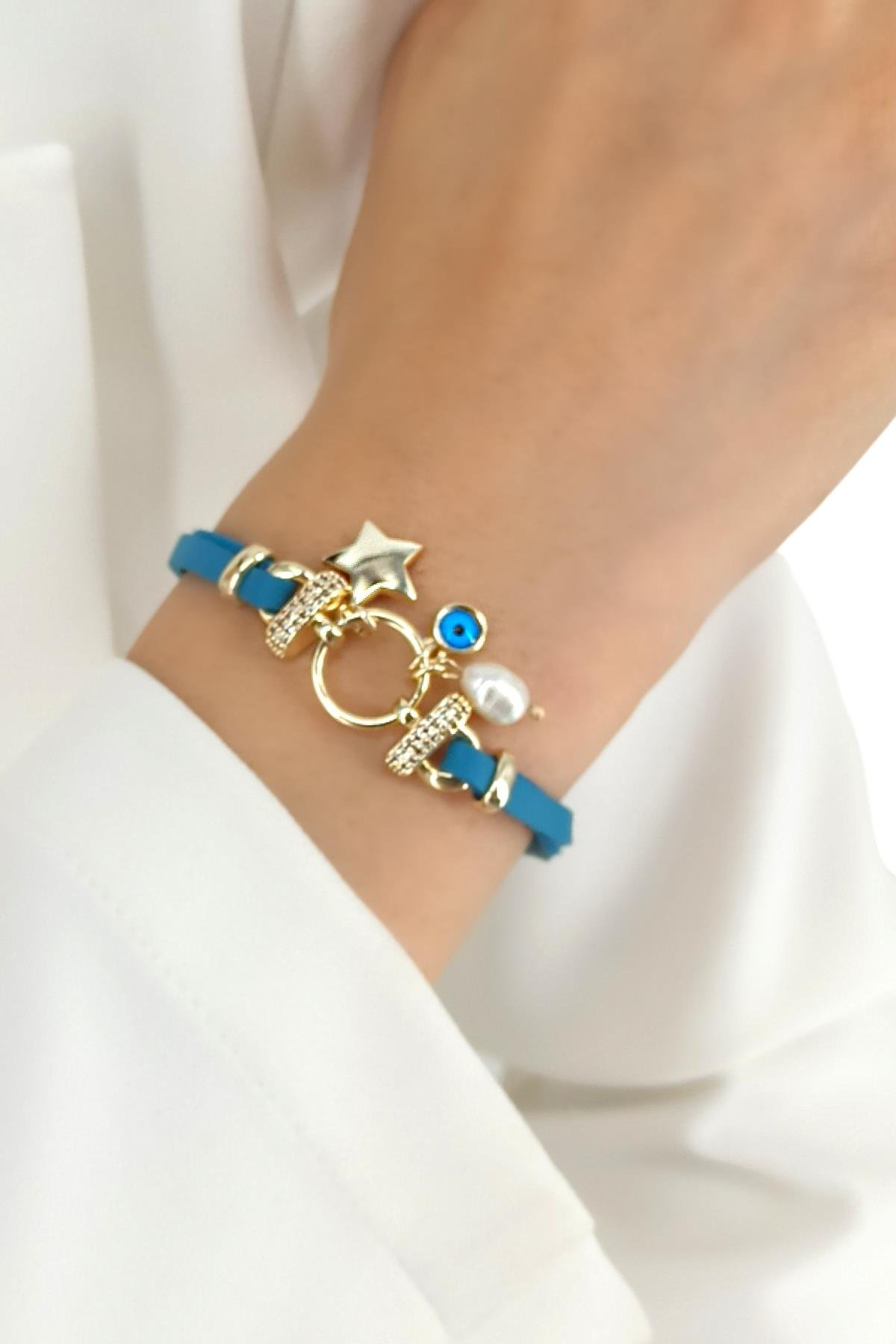 Premium Yıldız Deri Bileklik