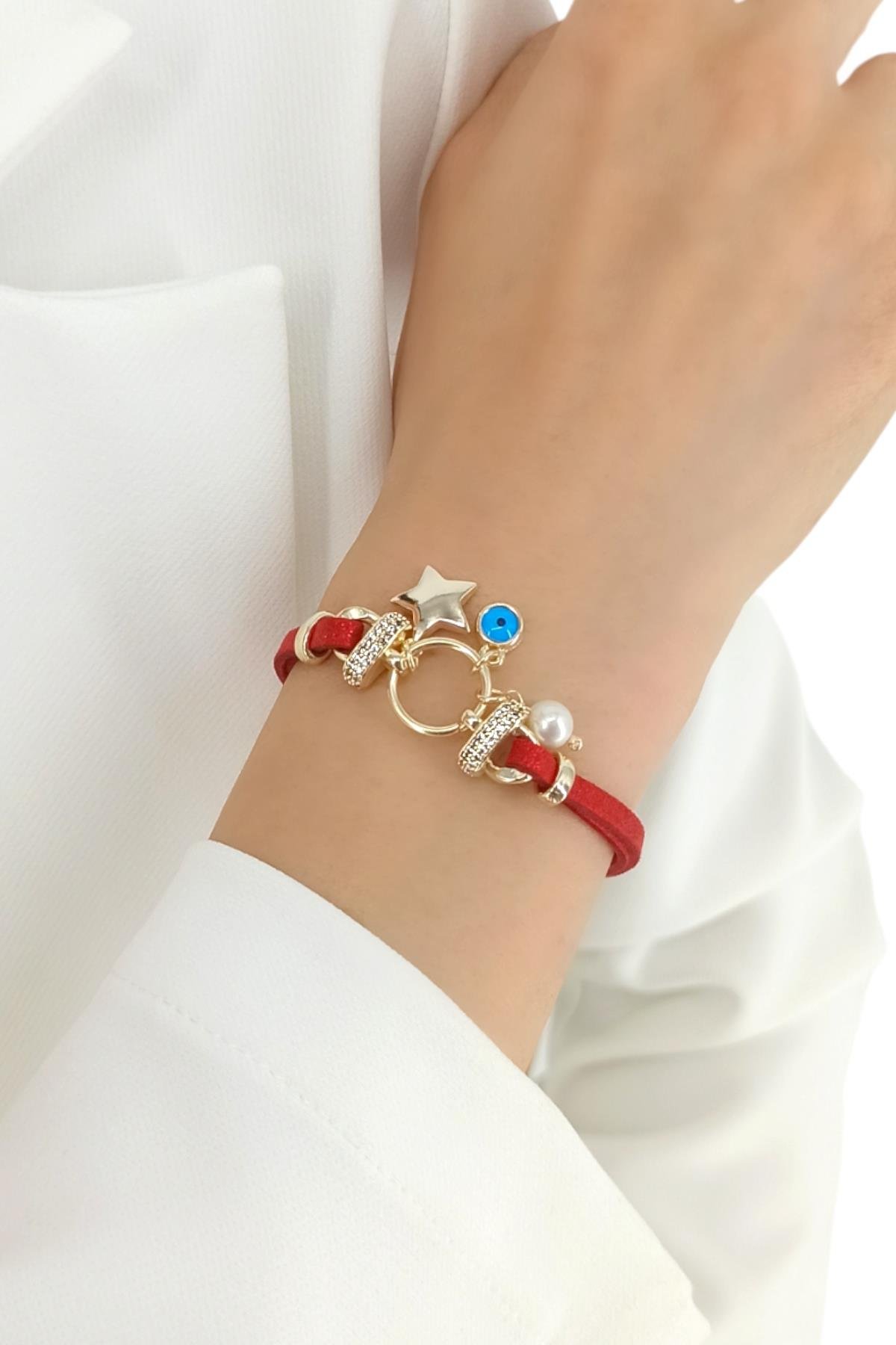 Premium Yıldız Deri Bileklik