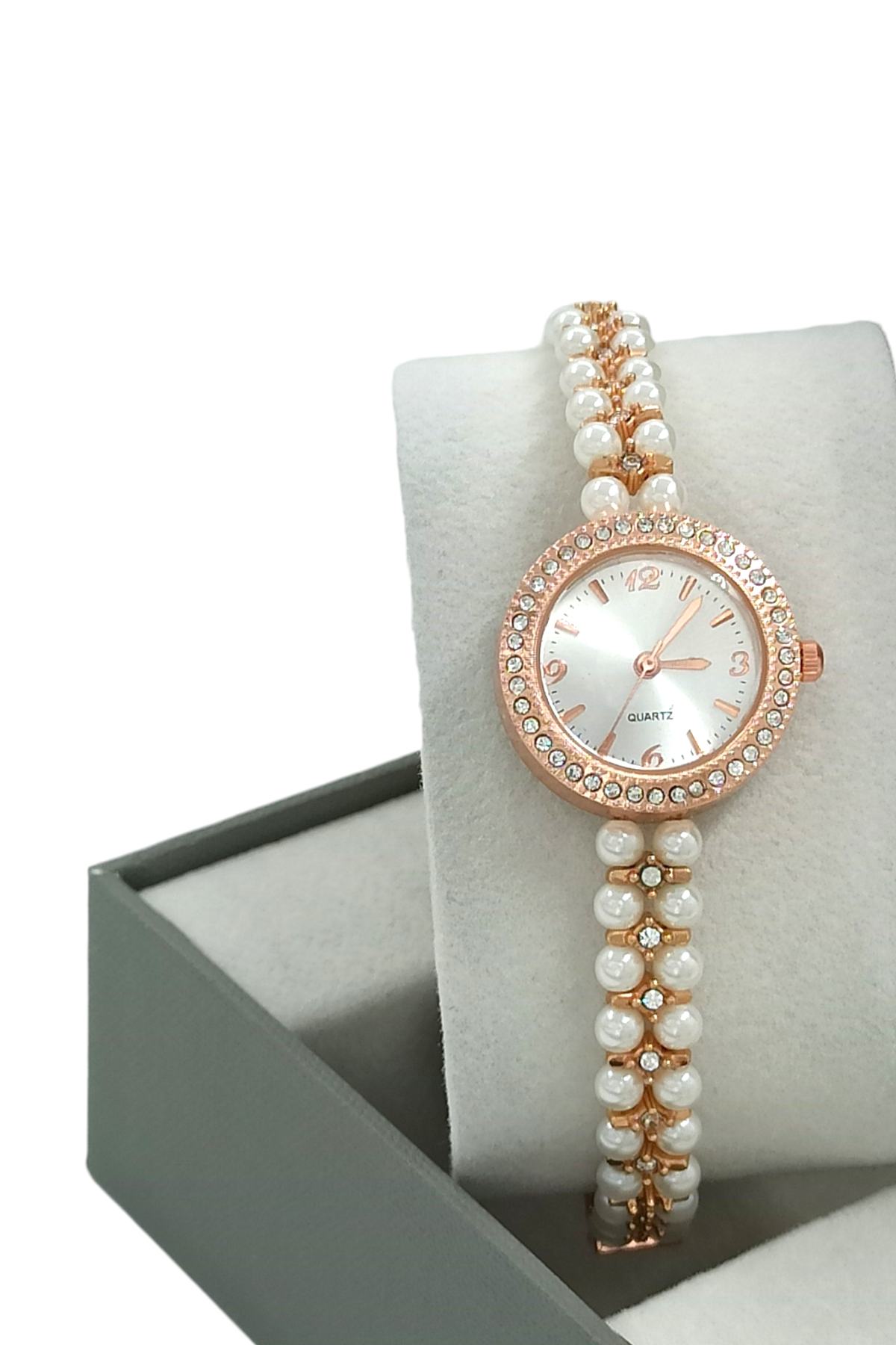 Premium Yuvarlak Kadran İncili Saat