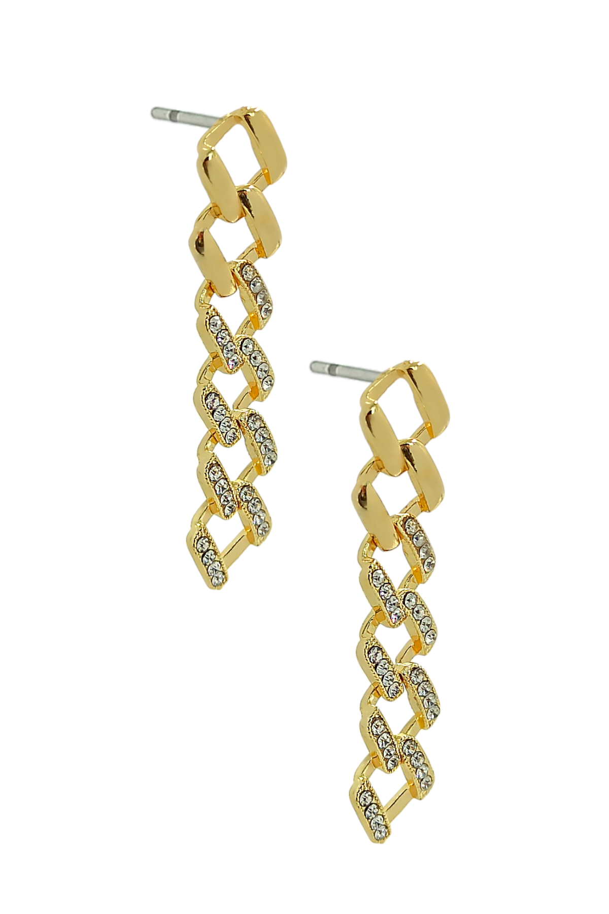 Premium Zirkon Taş Geçmeli Zincir Küpe