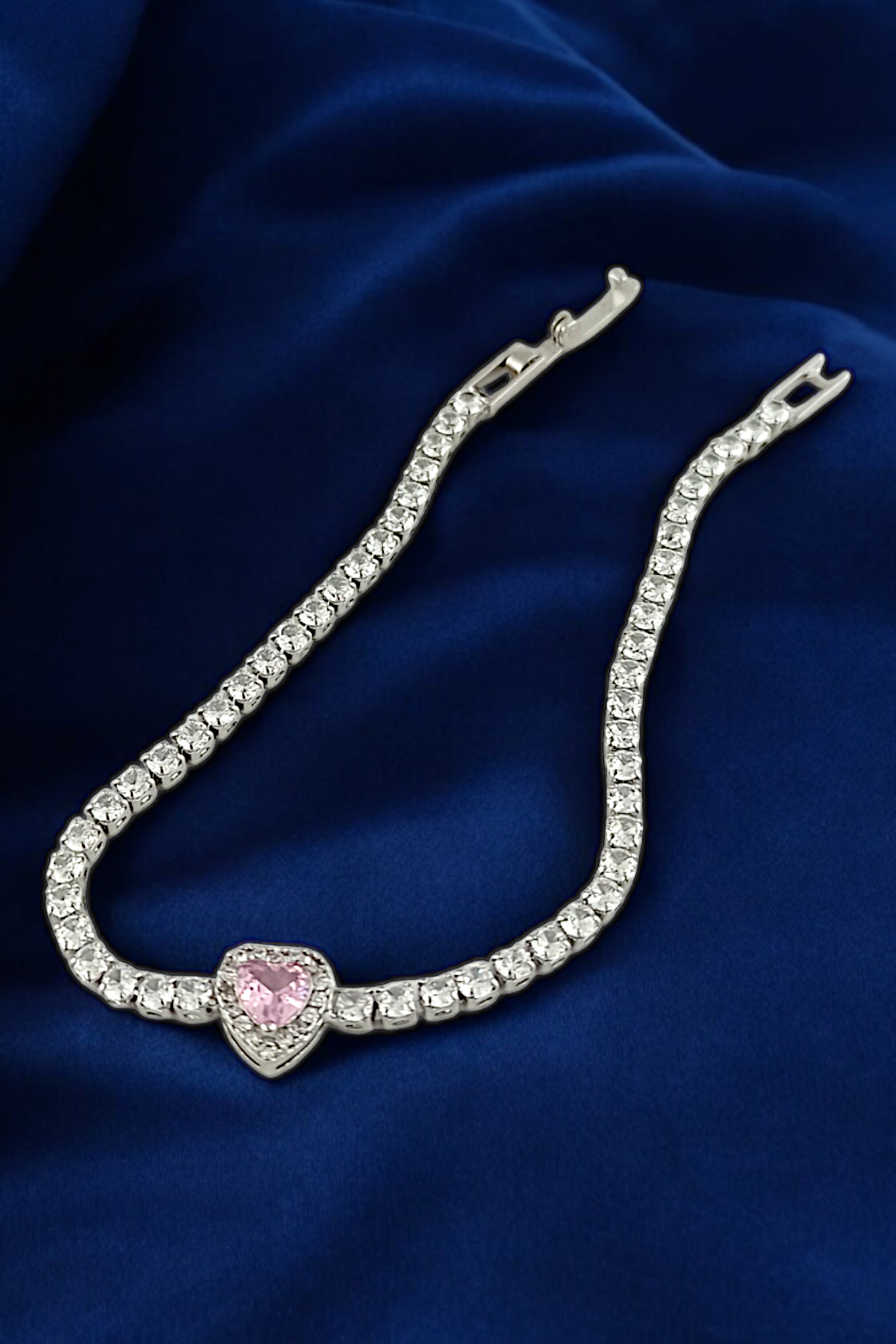 Premium Zirkon Taş Kalp Su Yolu Bileklik