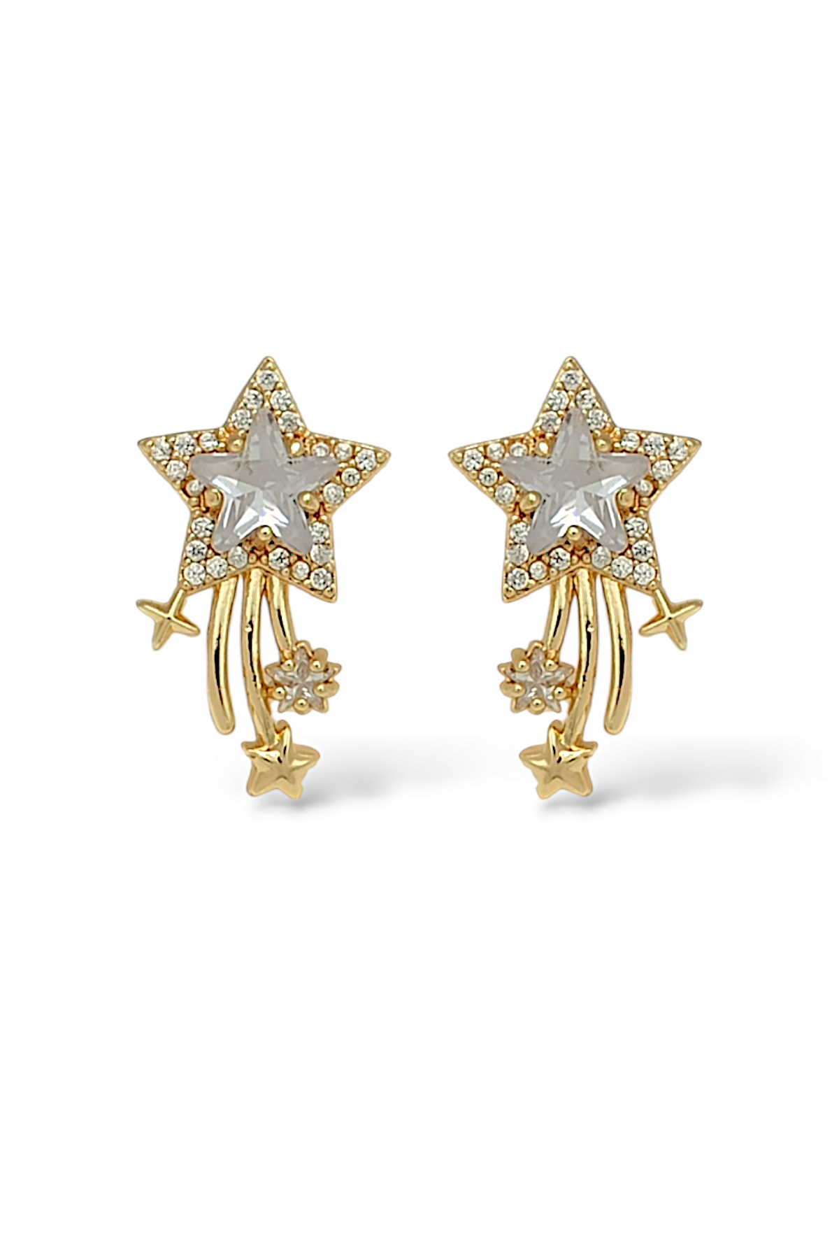 Premium Zirkon Taş Yıldız Küpe