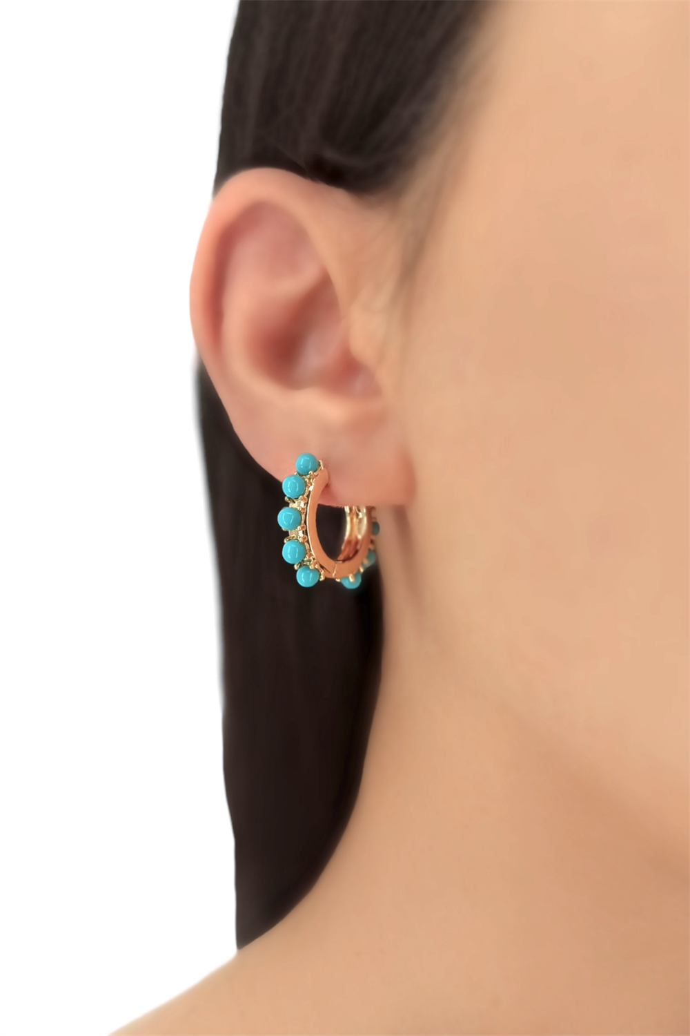 Renkli Boncuk Halka Küpe TrKüpe35219