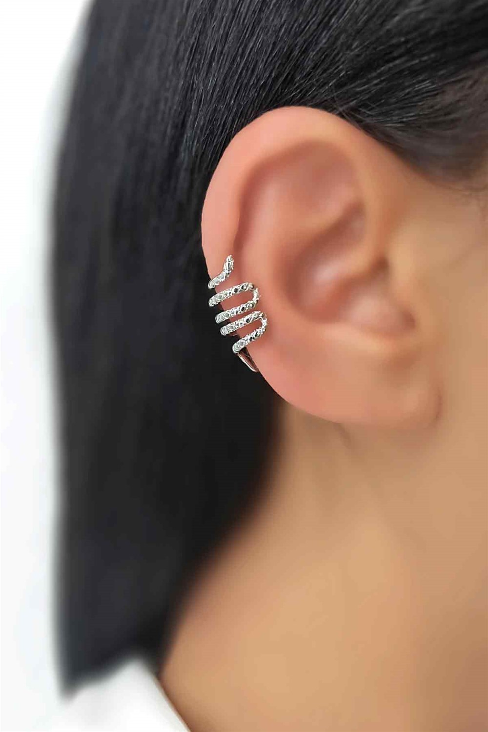 Sarmal Yılan Earcuf/Kıkırdak Küpe TrKüpe34728