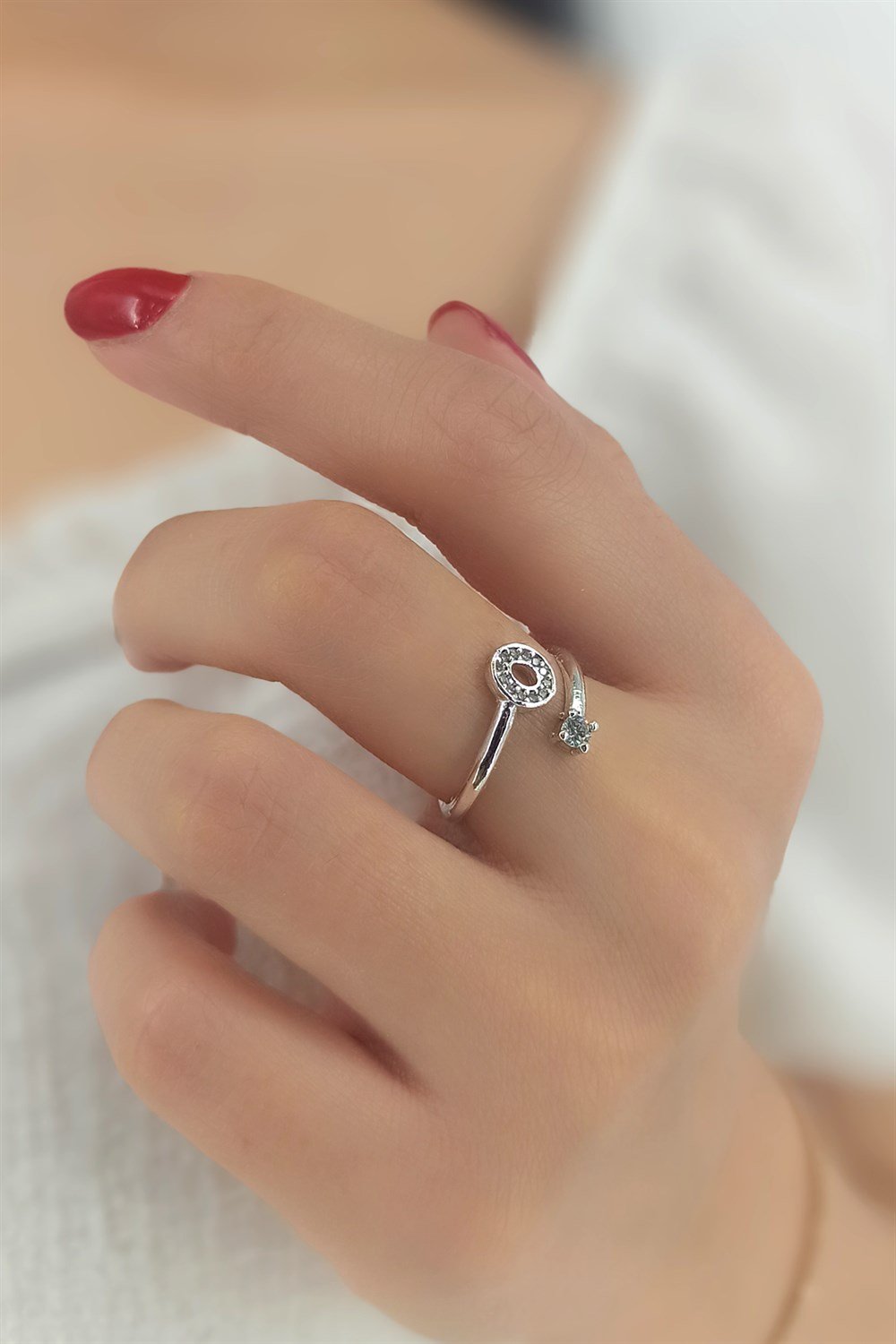 Taşlı O Harf Yüzük TaşlıHarfYüzükO