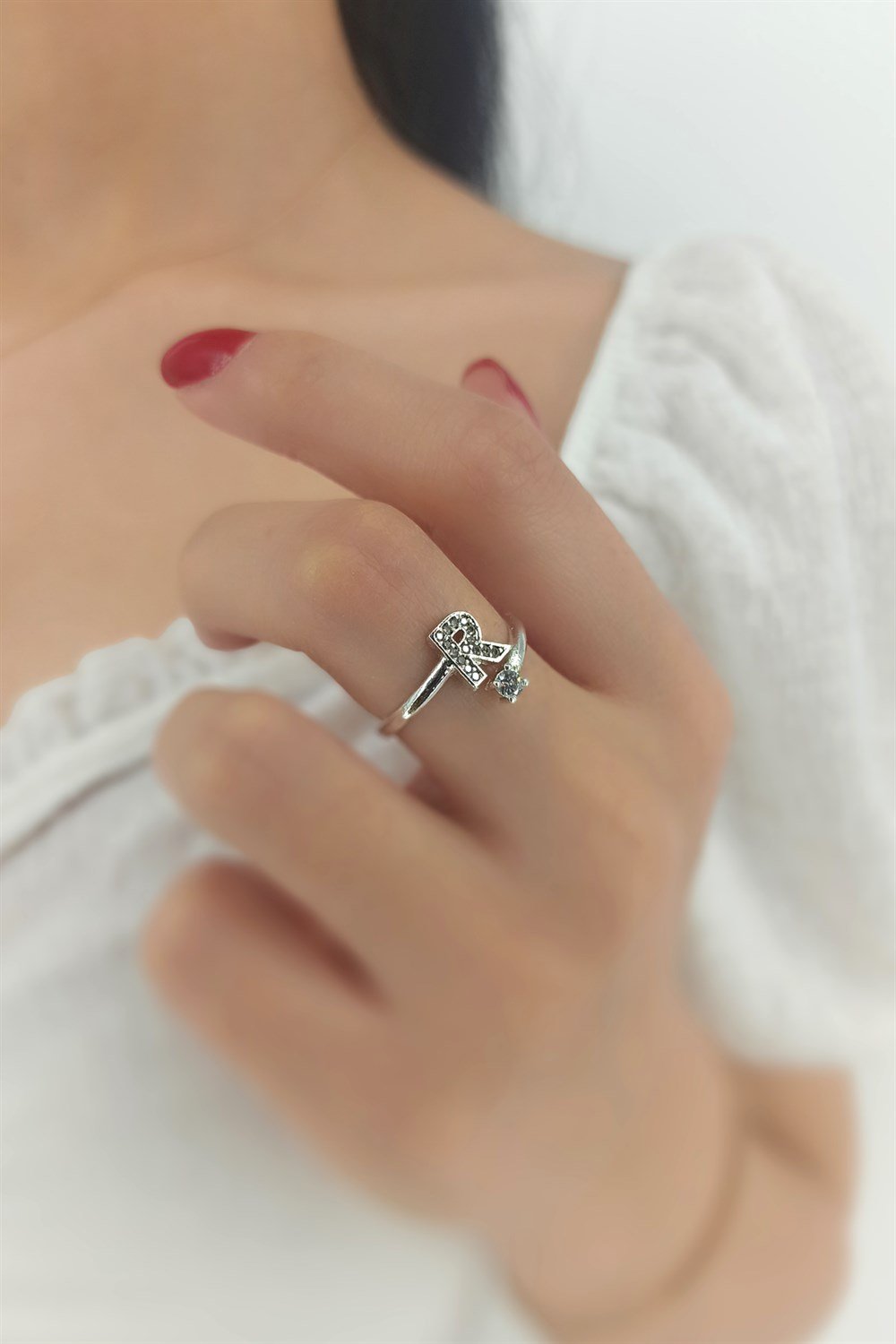 Taşlı R Harf Yüzük TaşlıHarfYüzükR