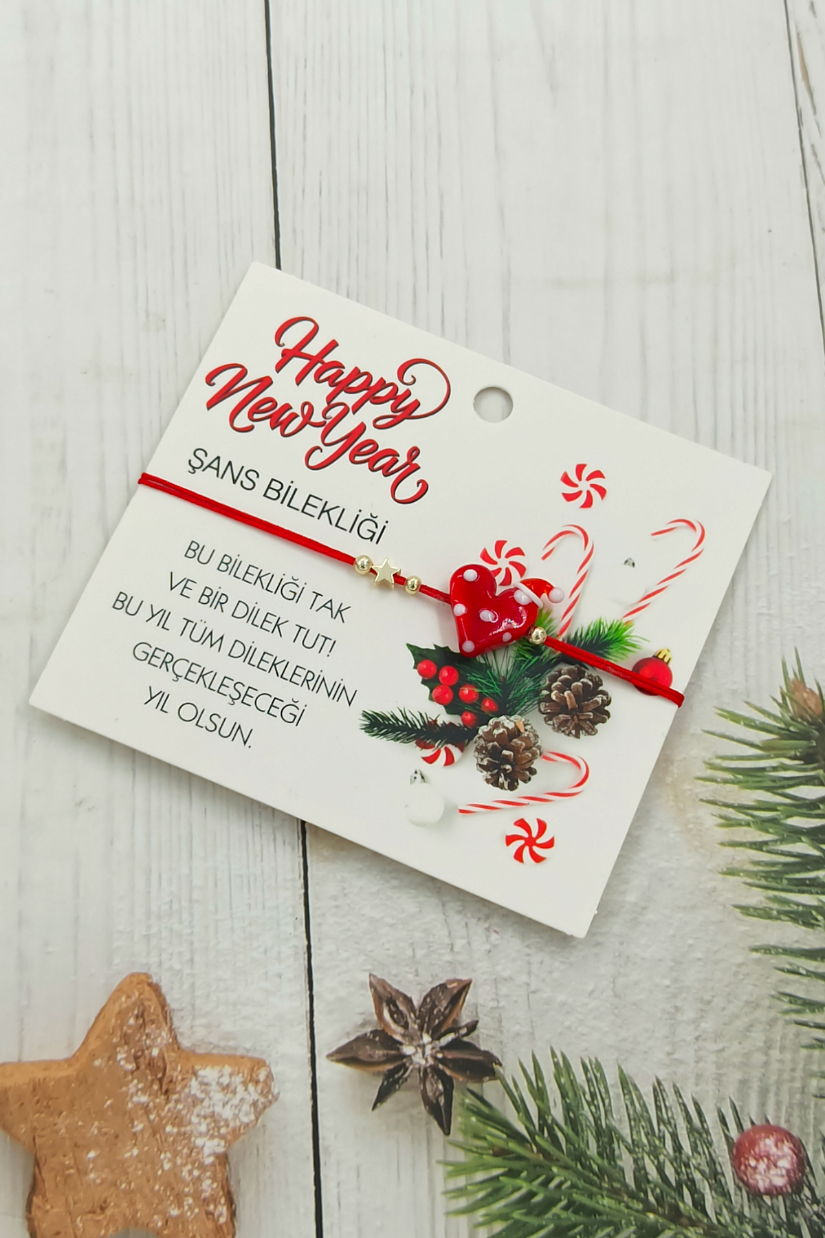 Yeni Yıl Hediyesi Cam Şans Bilekliği 